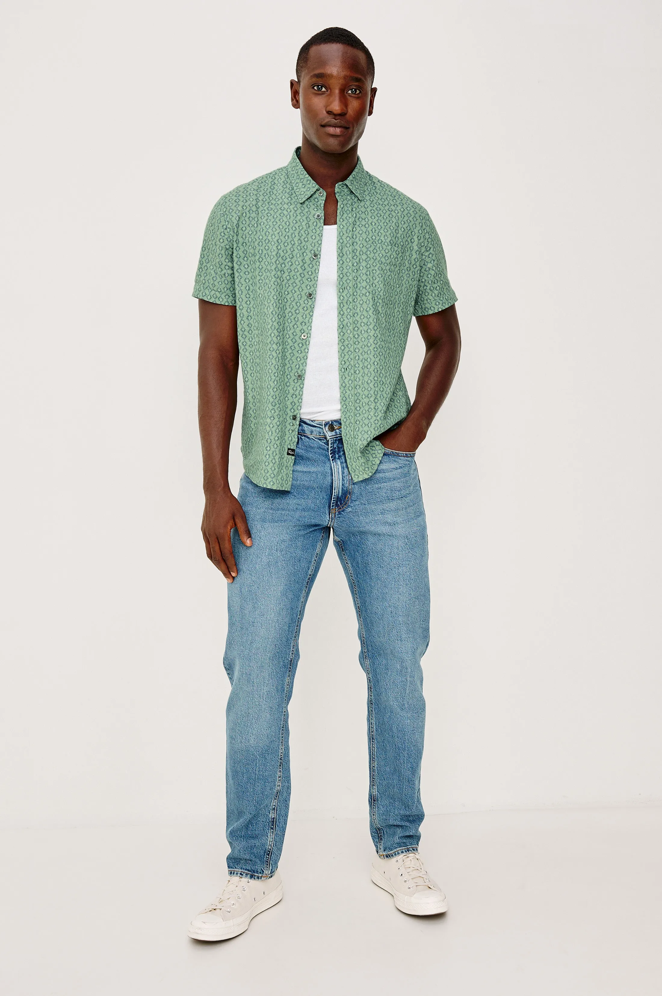 CARSON SHIRT - WAVY BATIK AQUA sold by Rails product image thumbnail 3