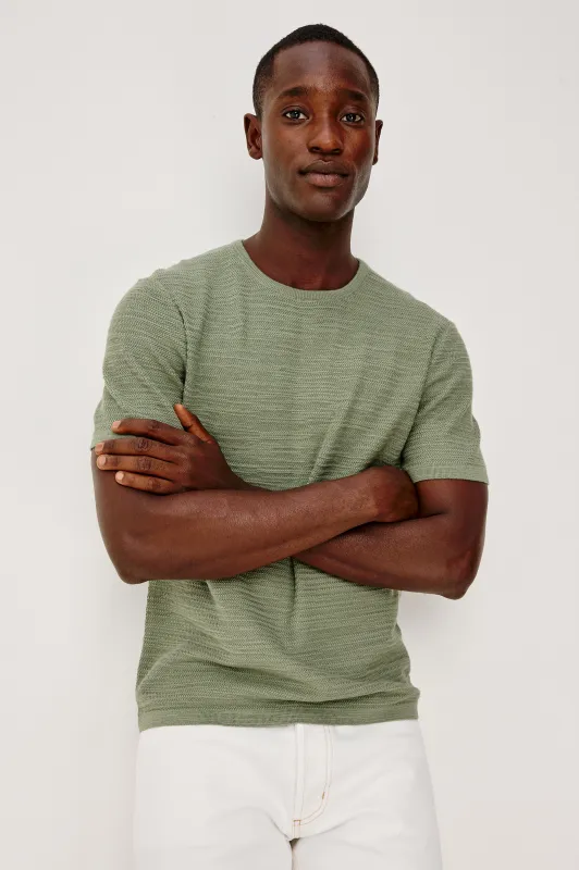 THEO SHORT SLEEVE SWEATER - SILVER SAGE sold by Rails