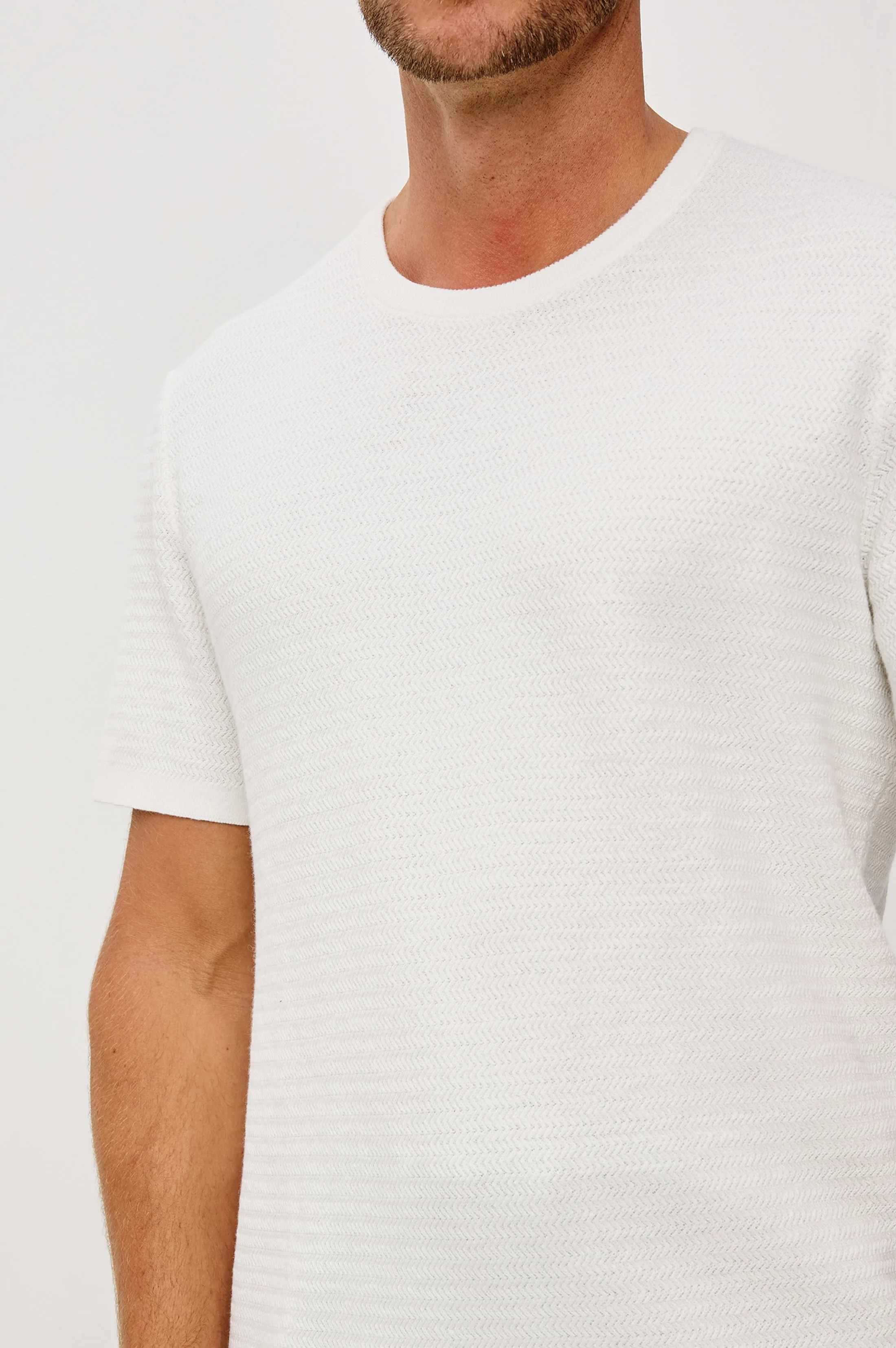 THEO SHORT SLEEVE SWEATER - PORCELAIN sold by Rails product image thumbnail 5