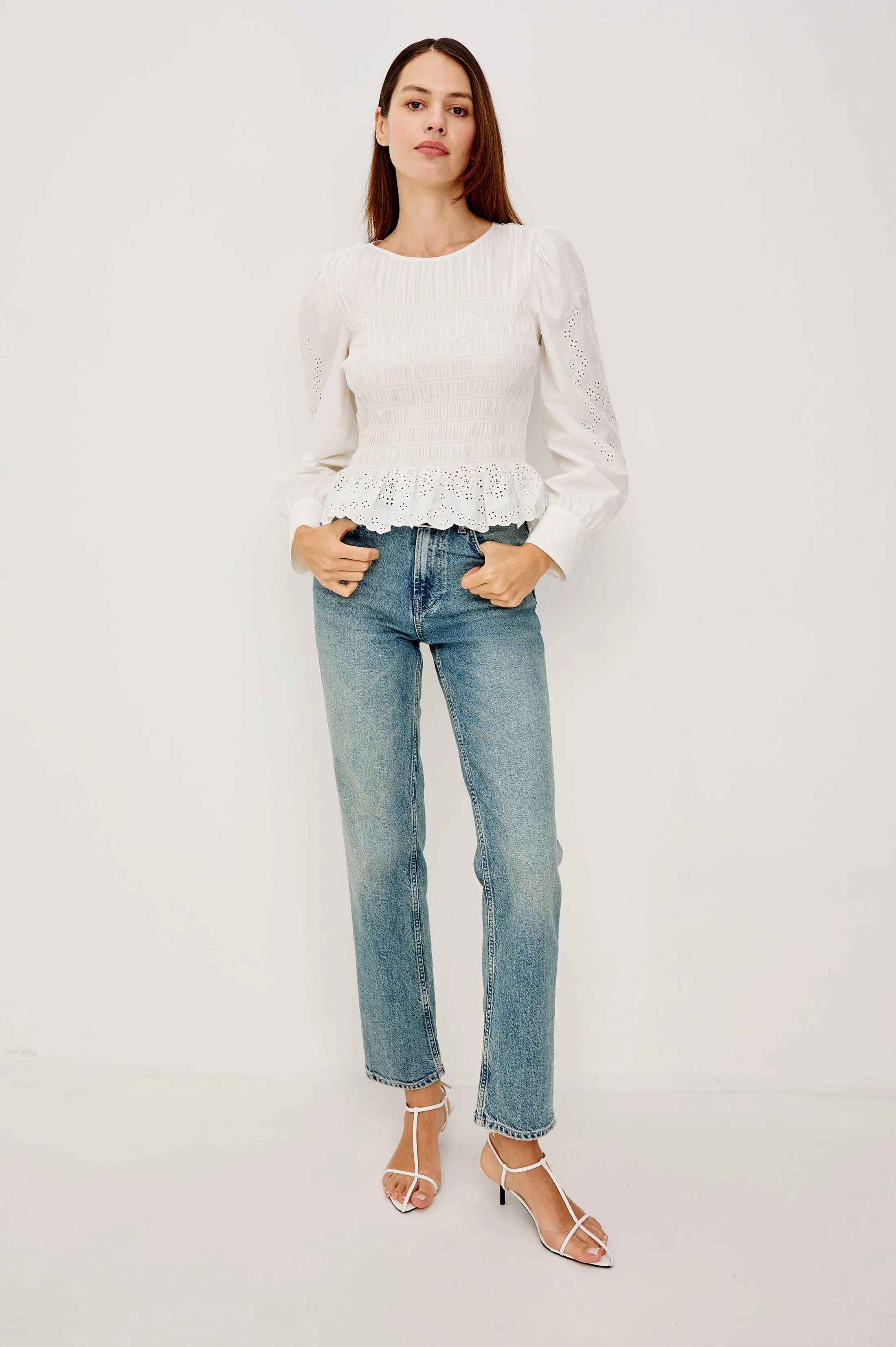 TABI TOP - WHITE EMBROIDERY sold by Rails product image thumbnail 4