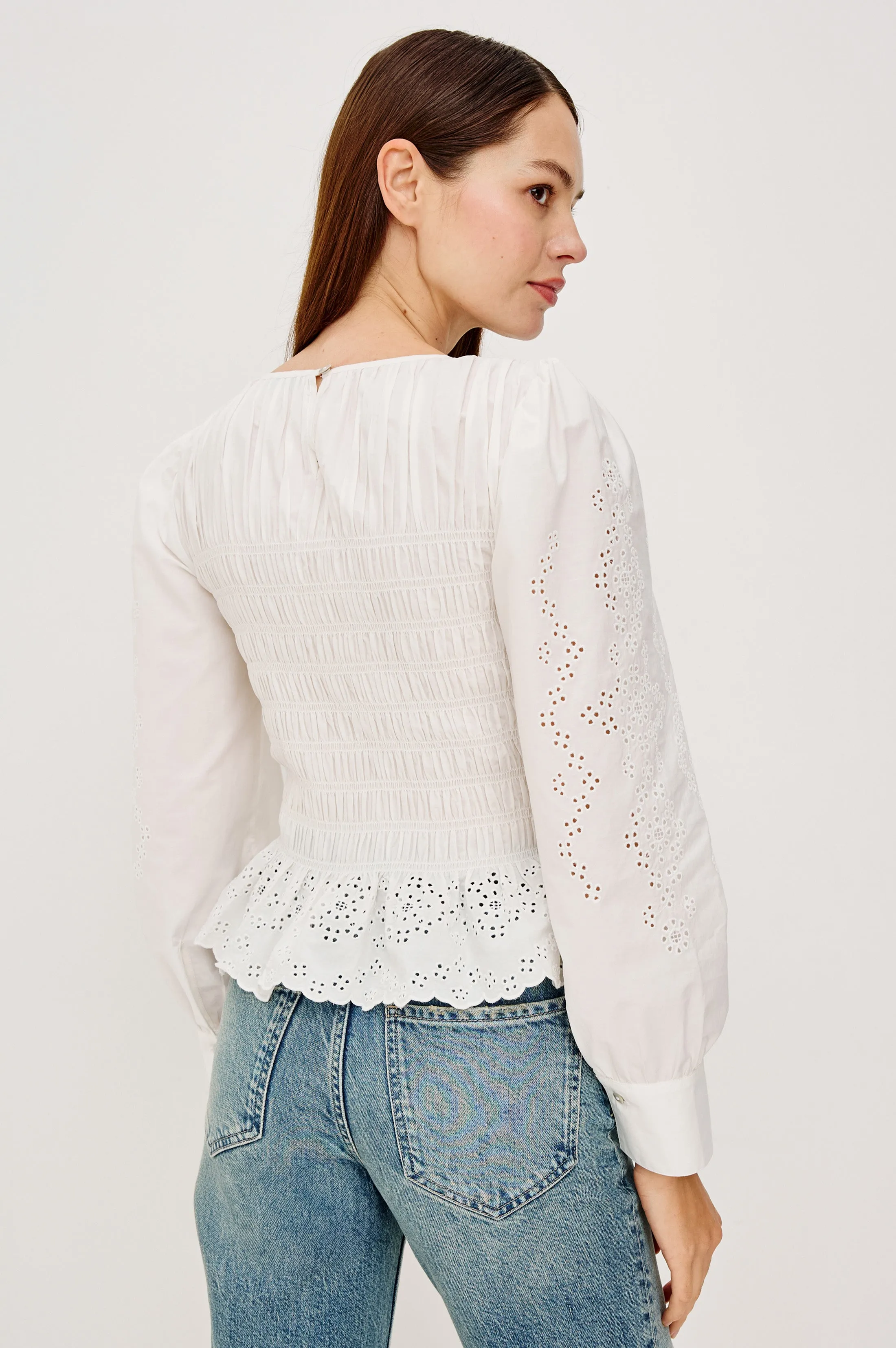 TABI TOP - WHITE EMBROIDERY sold by Rails product image thumbnail 5