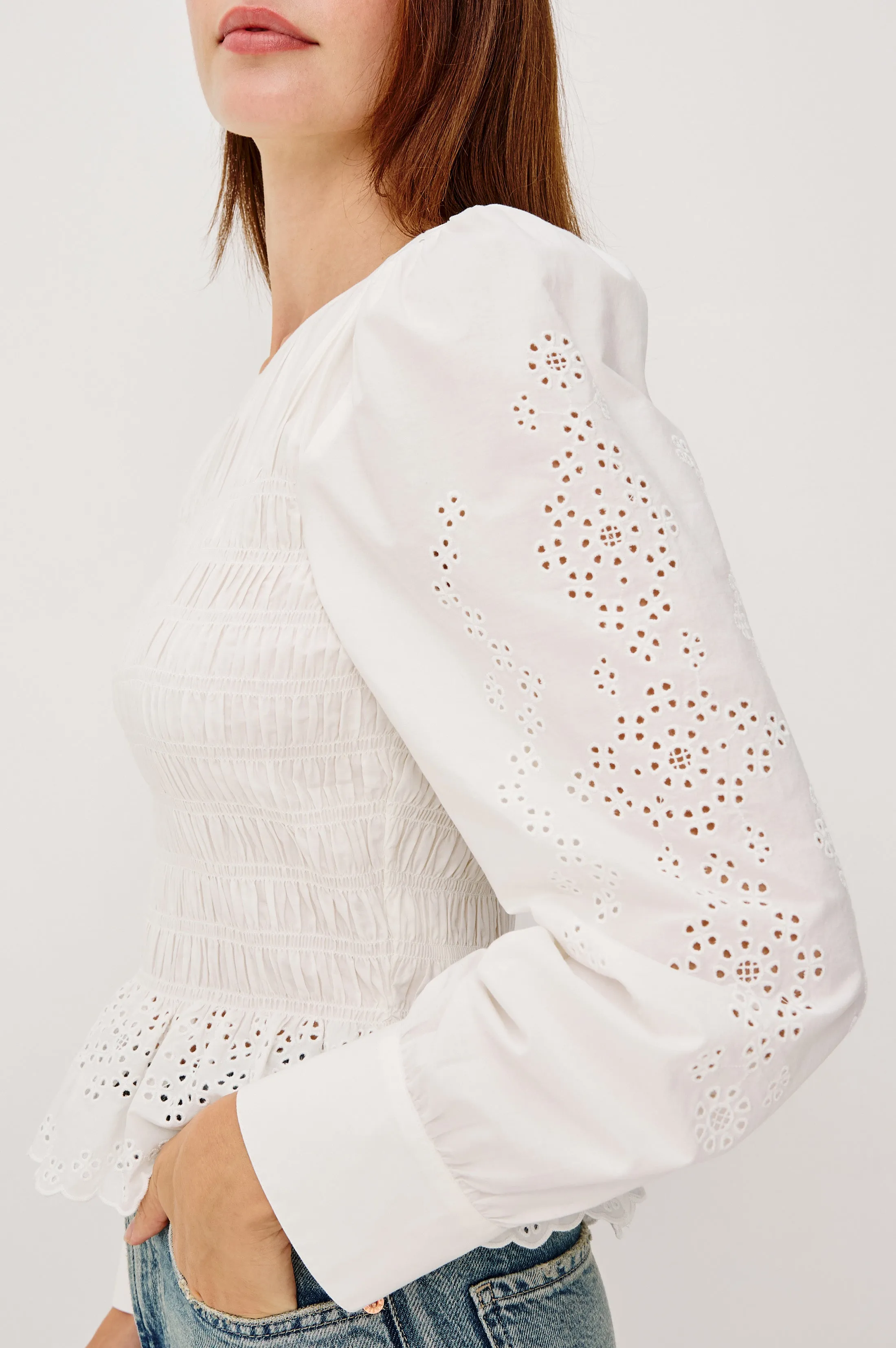 TABI TOP - WHITE EMBROIDERY sold by Rails product image thumbnail 3