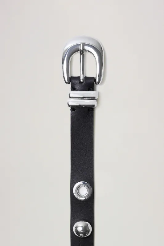 PRESLEY BELT - BLACK SILVER made by Rails