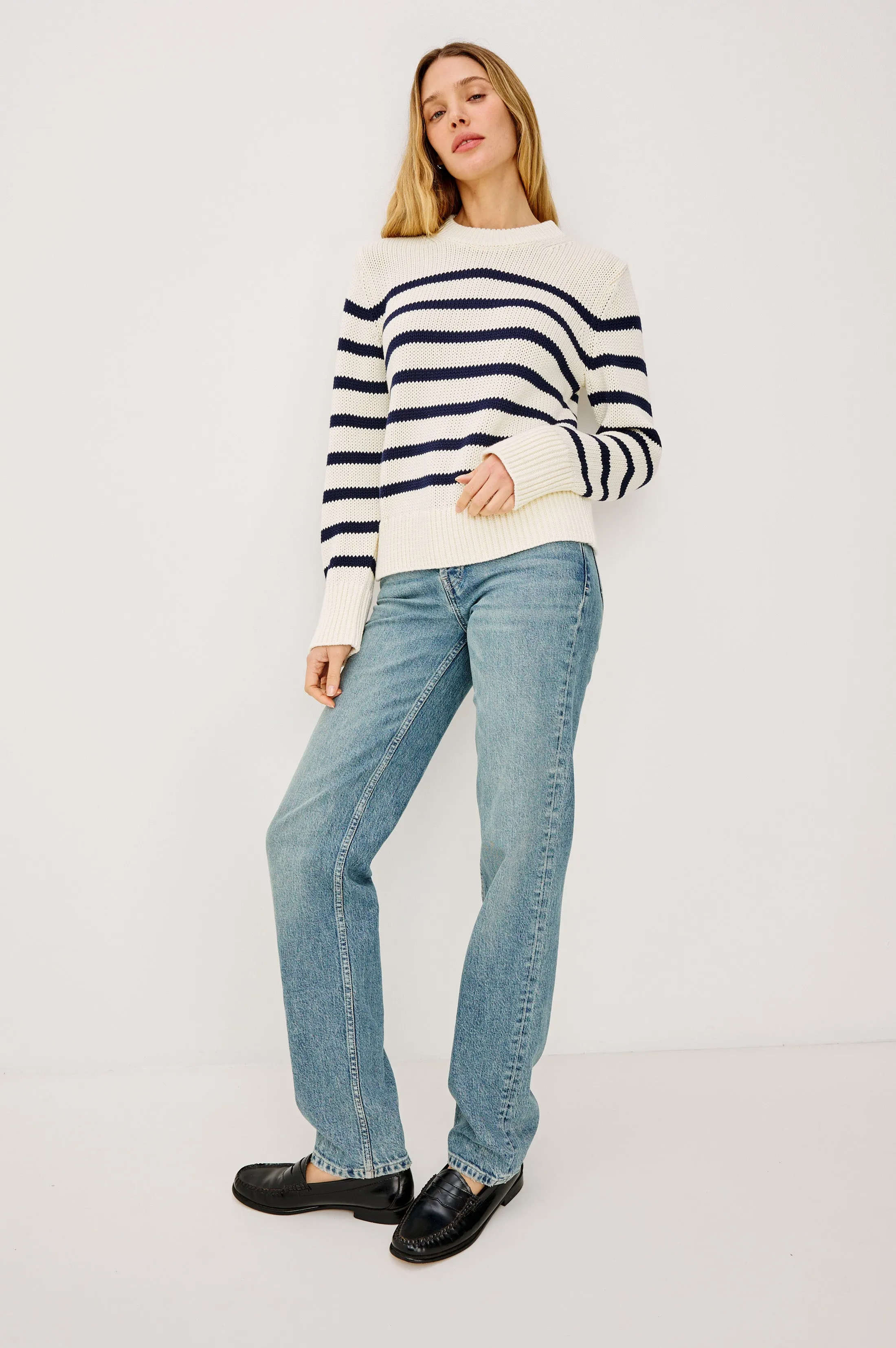 ALISE SWEATER - IVORY NAVY STRIPE sold by Rails product image thumbnail 5