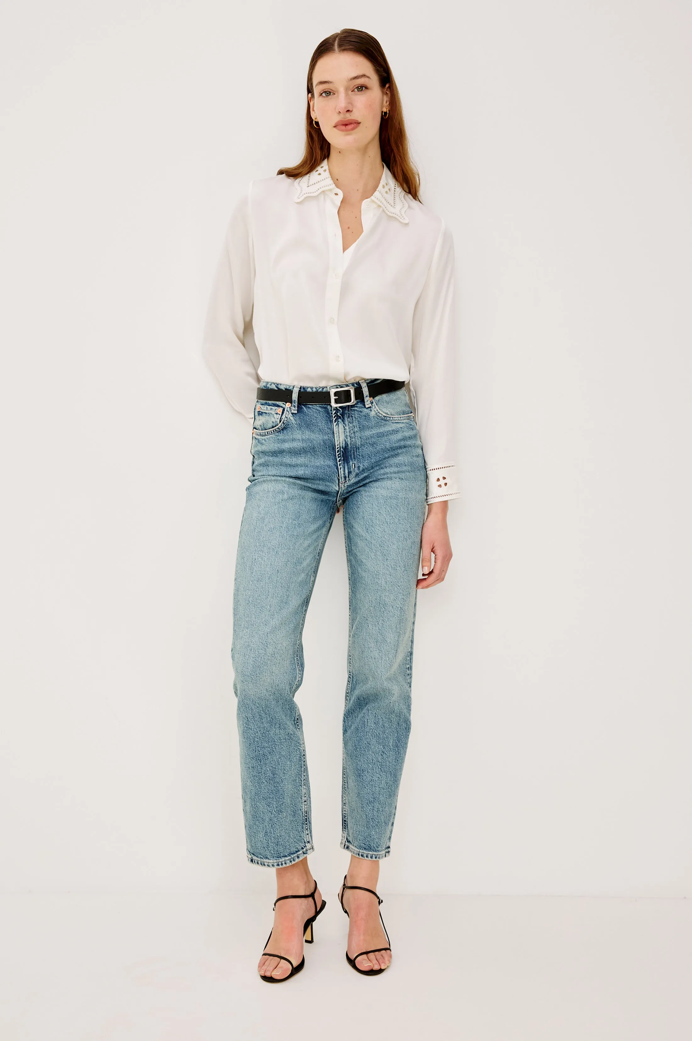 CLARISE SHIRT - IVORY EYELET sold by Rails product image thumbnail 3