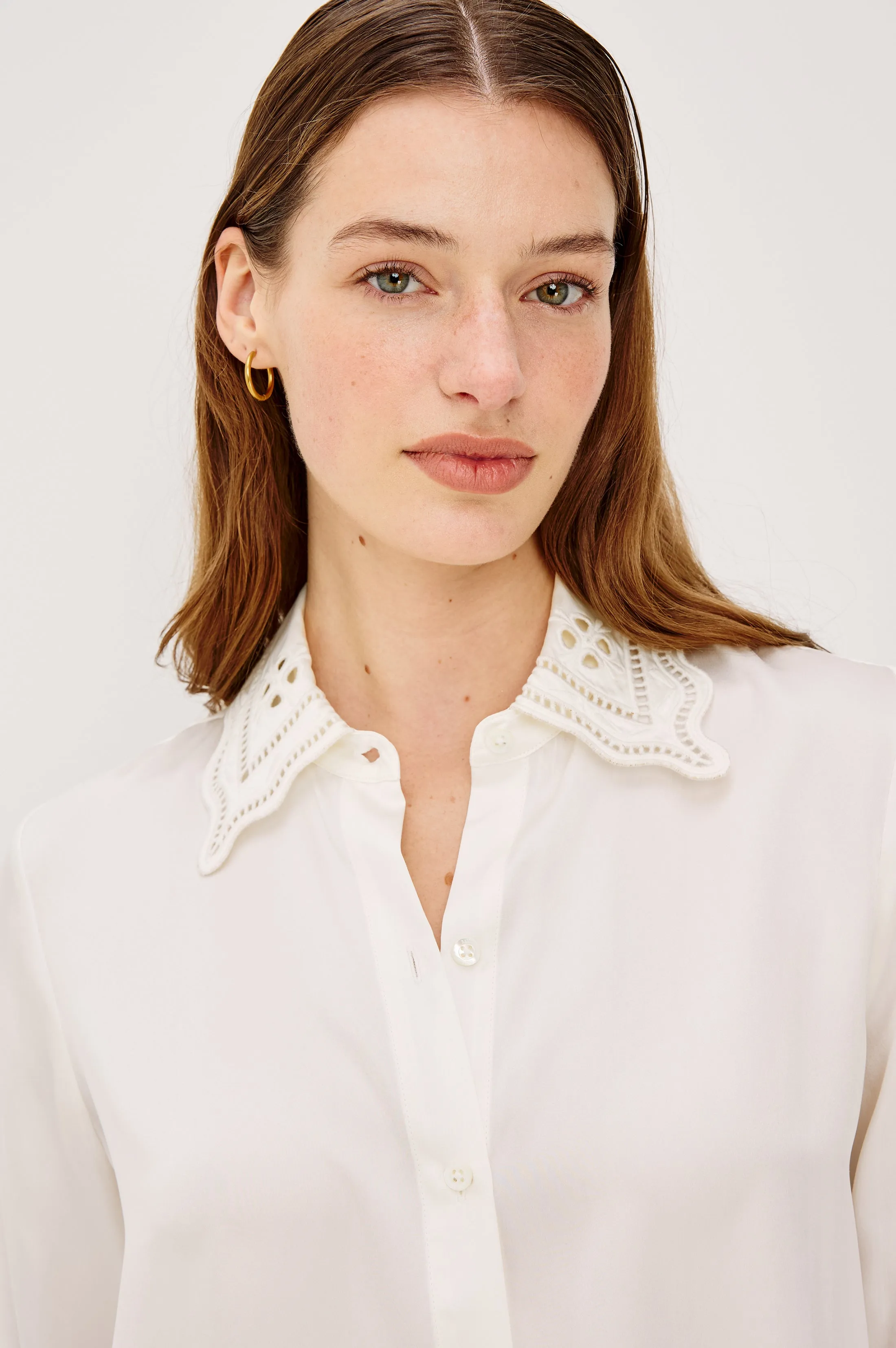 CLARISE SHIRT - IVORY EYELET sold by Rails product image thumbnail 2