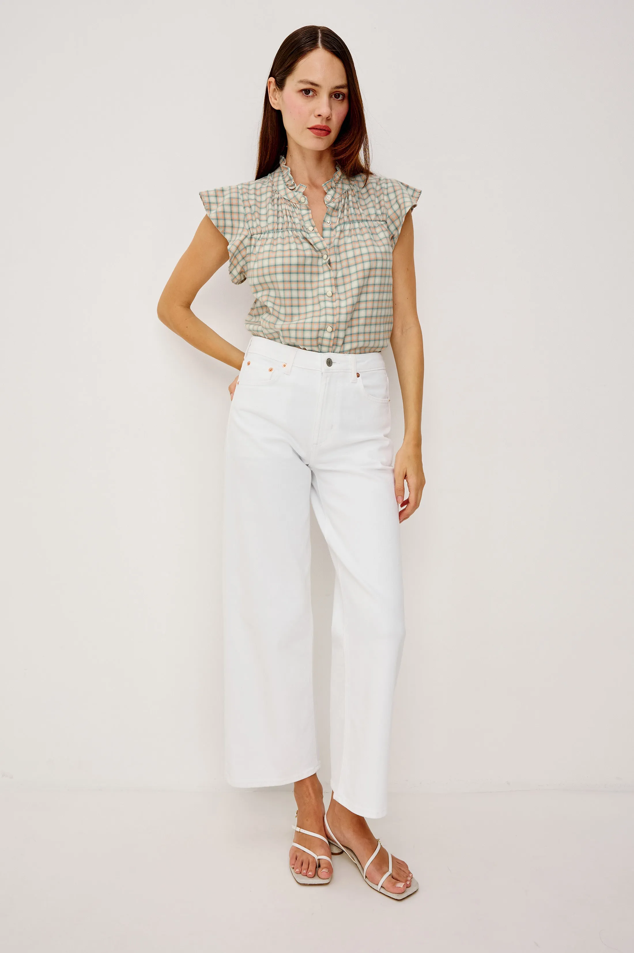RUTHIE TOP - JULEP MINT CHECK sold by Rails product image thumbnail 3