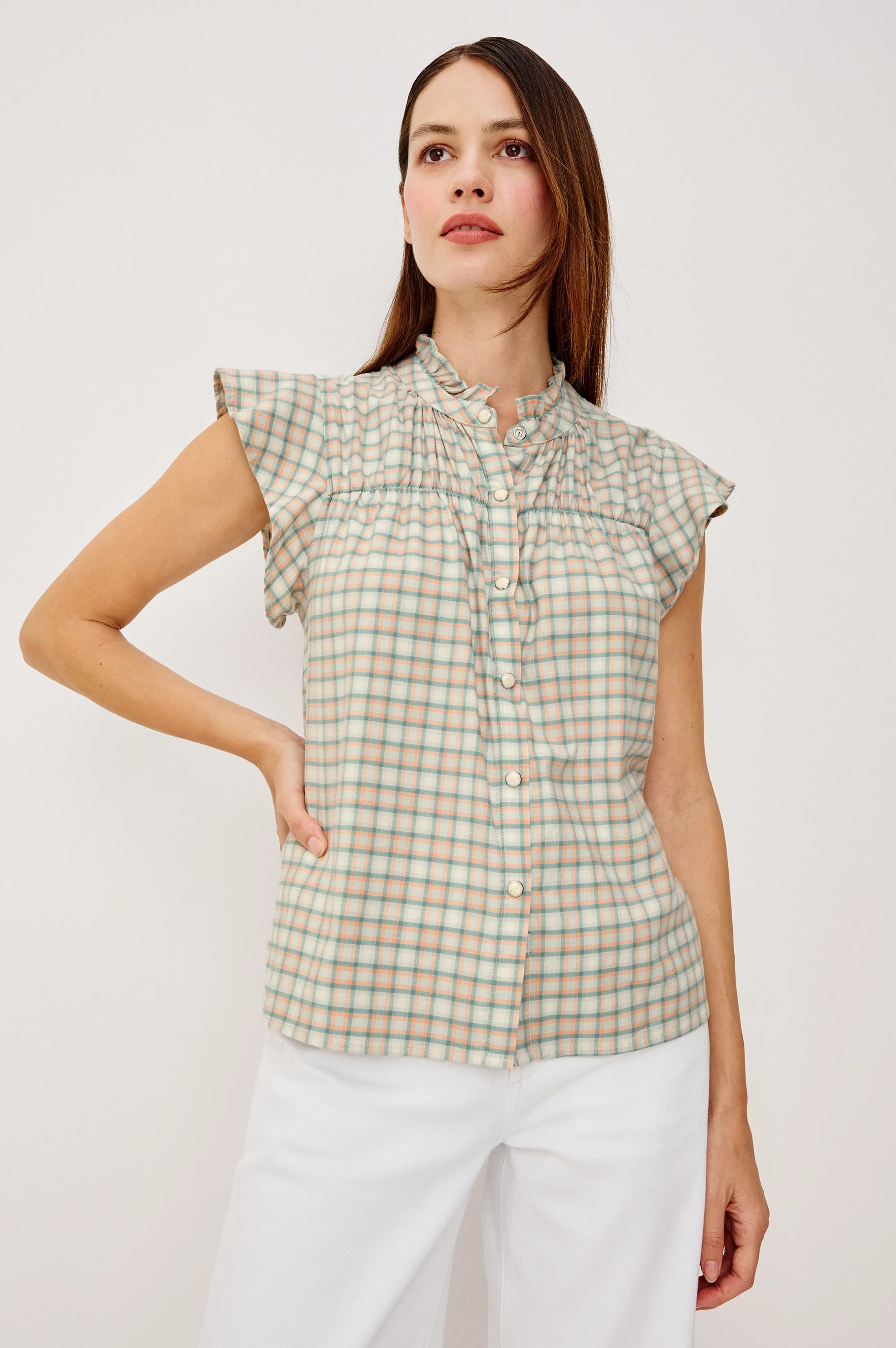 RUTHIE TOP - JULEP MINT CHECK sold by Rails product image thumbnail 4