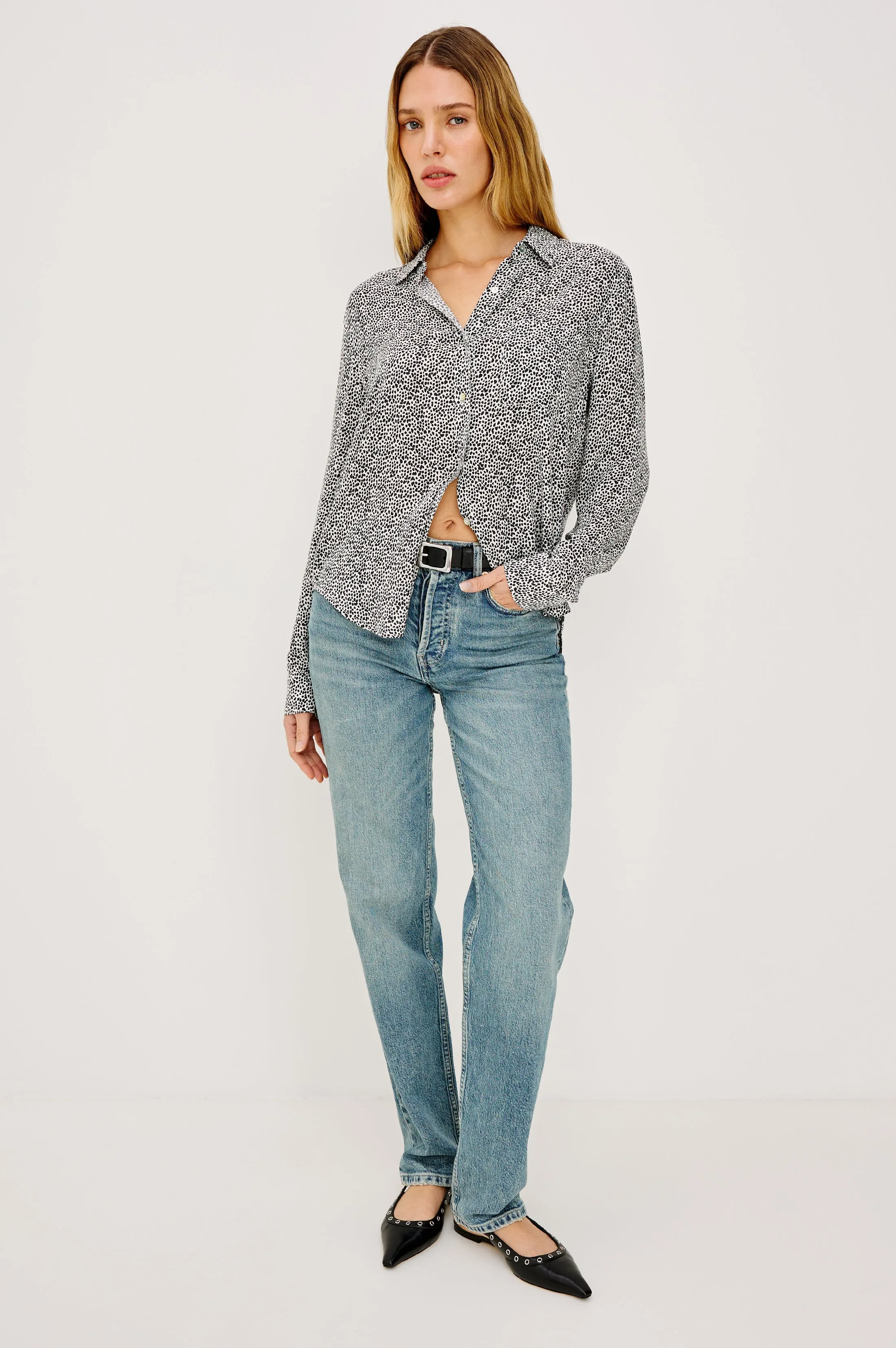 JOSEPHINE SHIRT - IVORY MICRO SPOTS sold by Rails product image thumbnail 3