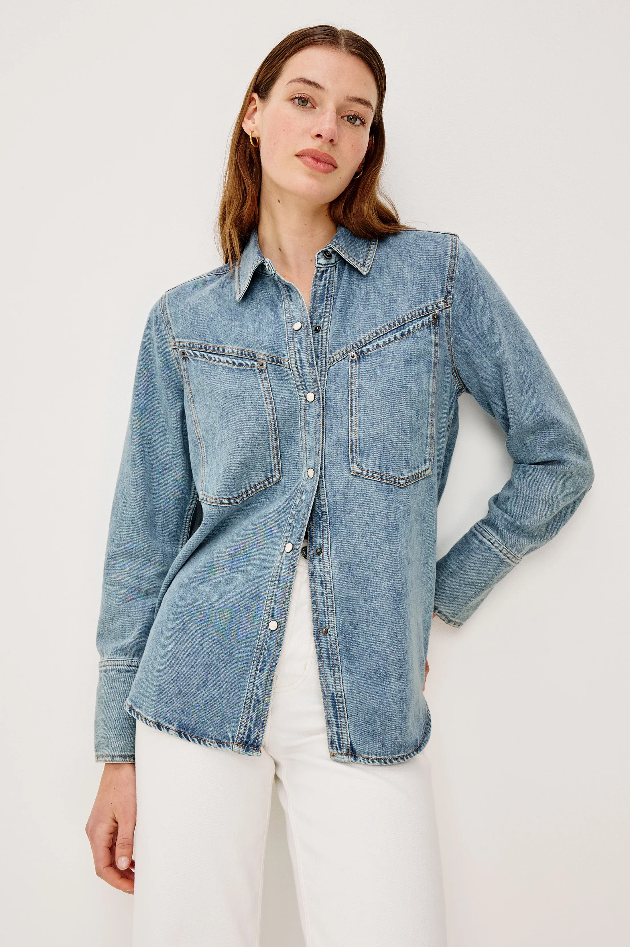 ACTON SHIRT - WESTERN BLUE sold by Rails product image thumbnail 4