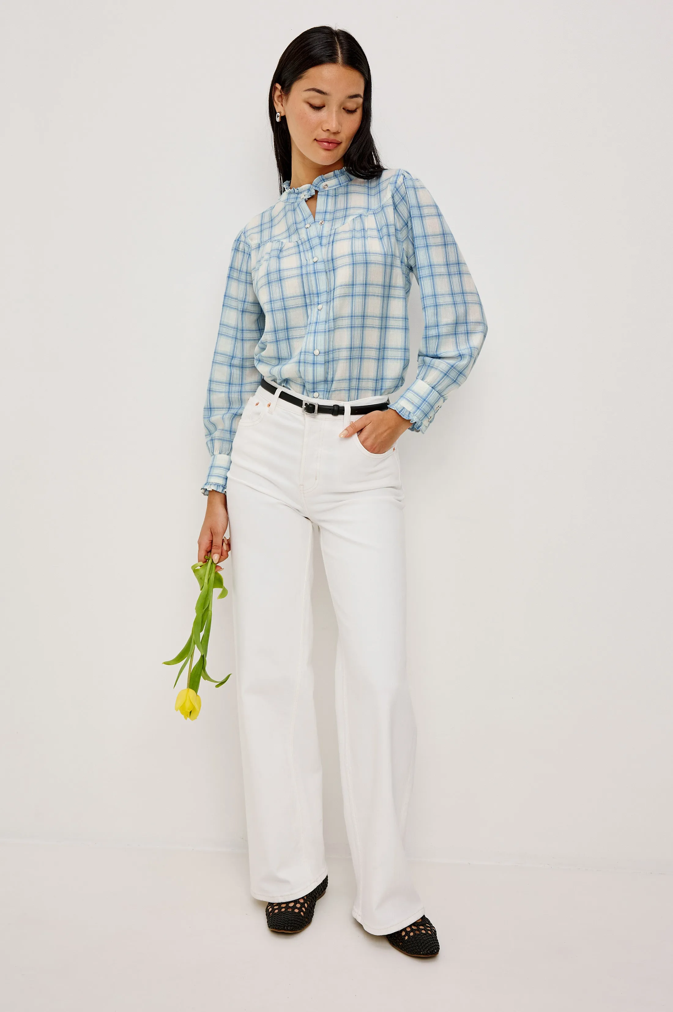 ALANNA SHIRT - BLUEBELL IVORY sold by Rails product image thumbnail 3