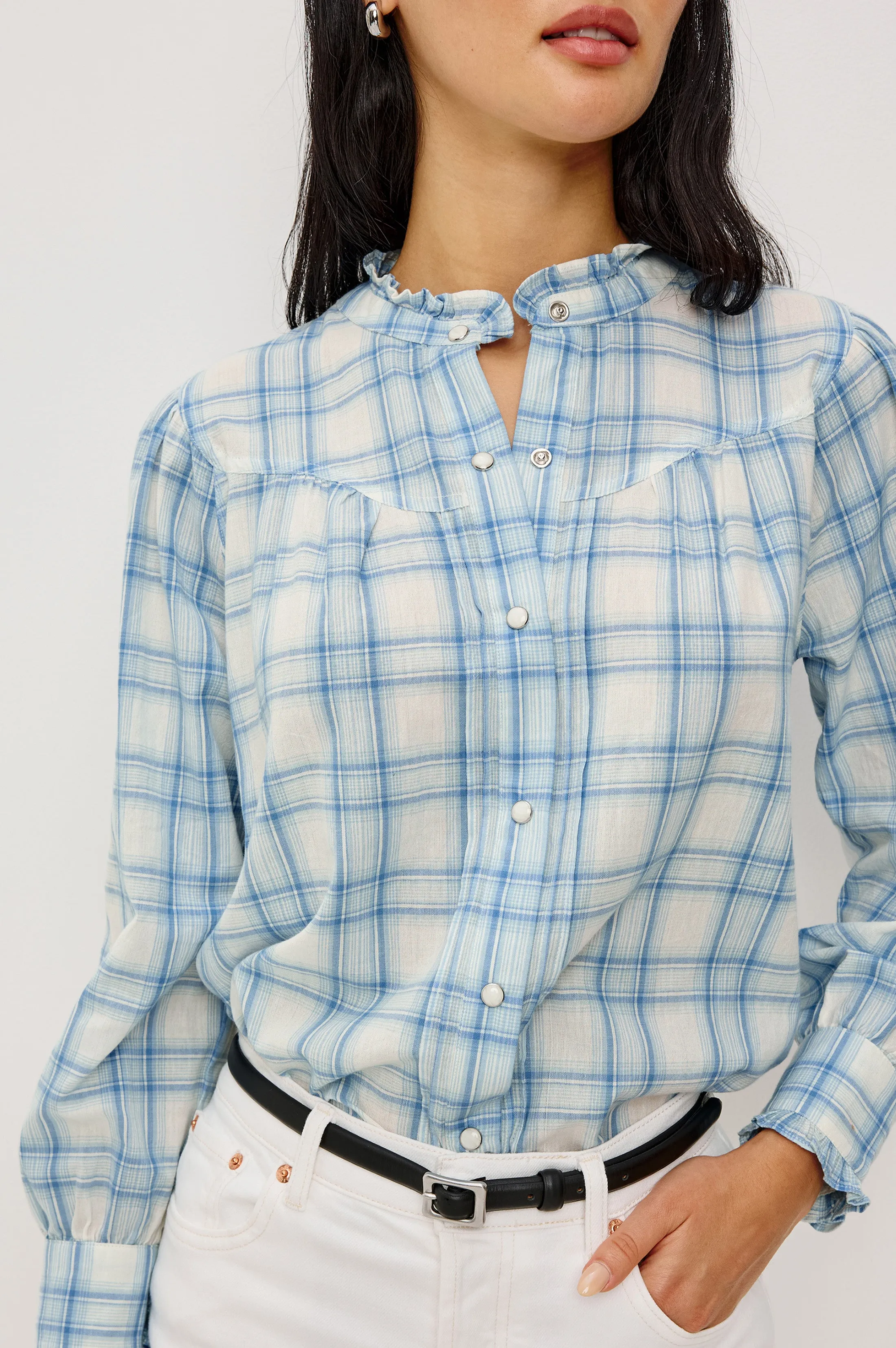 ALANNA SHIRT - BLUEBELL IVORY sold by Rails product image thumbnail 2