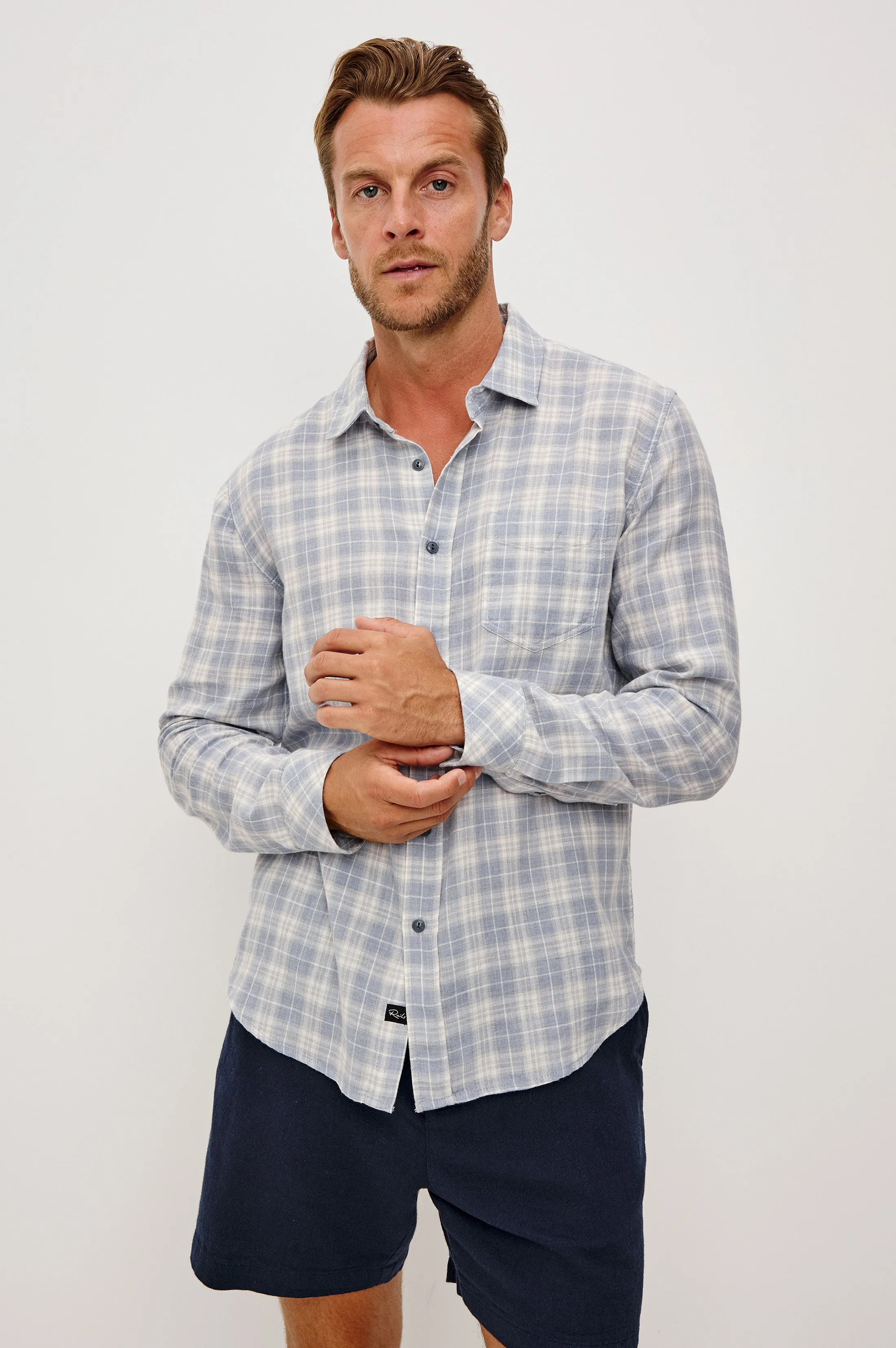 WYATT SHIRT - THATCH CLOUD CREAM sold by Rails product image thumbnail 4