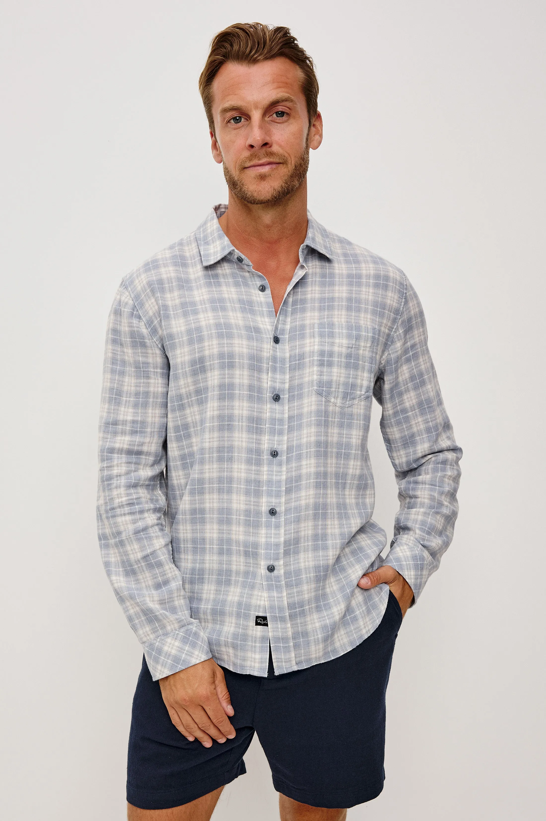 WYATT SHIRT - THATCH CLOUD CREAM sold by Rails