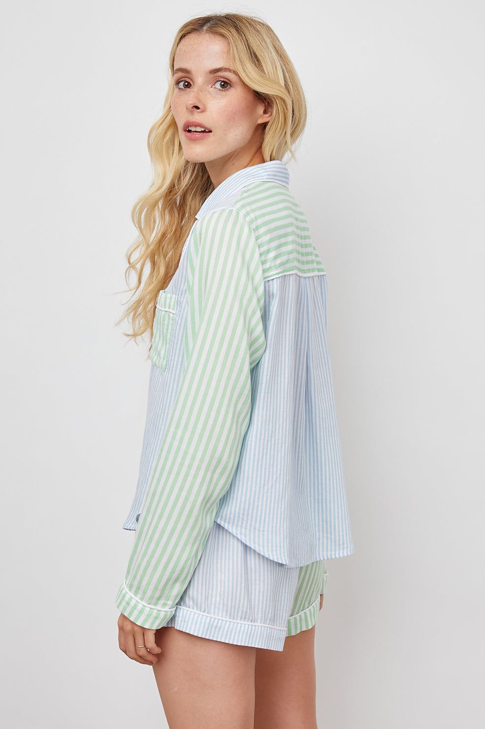 KELLEN PAJAMA SET - MIXED LAGOON STRIPE sold by Rails product image thumbnail 5