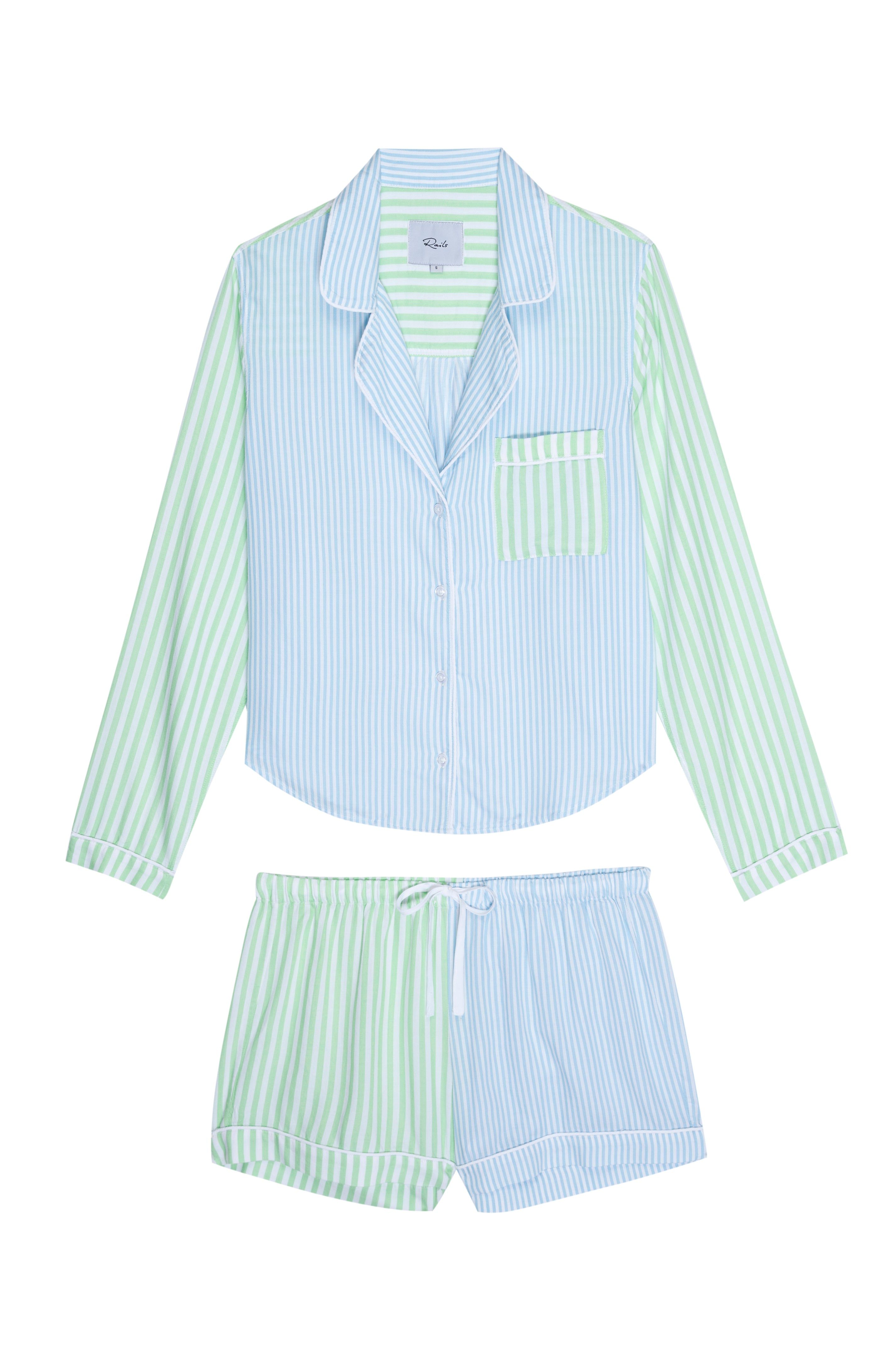 KELLEN PAJAMA SET - MIXED LAGOON STRIPE sold by Rails product image thumbnail 7