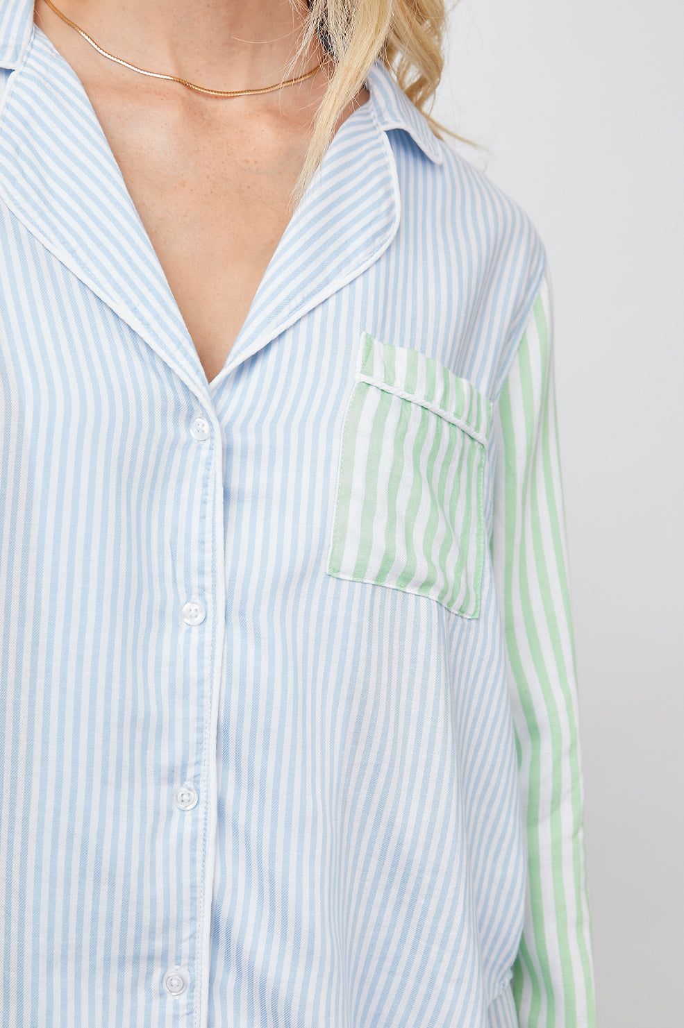 KELLEN PAJAMA SET - MIXED LAGOON STRIPE sold by Rails product image thumbnail 3