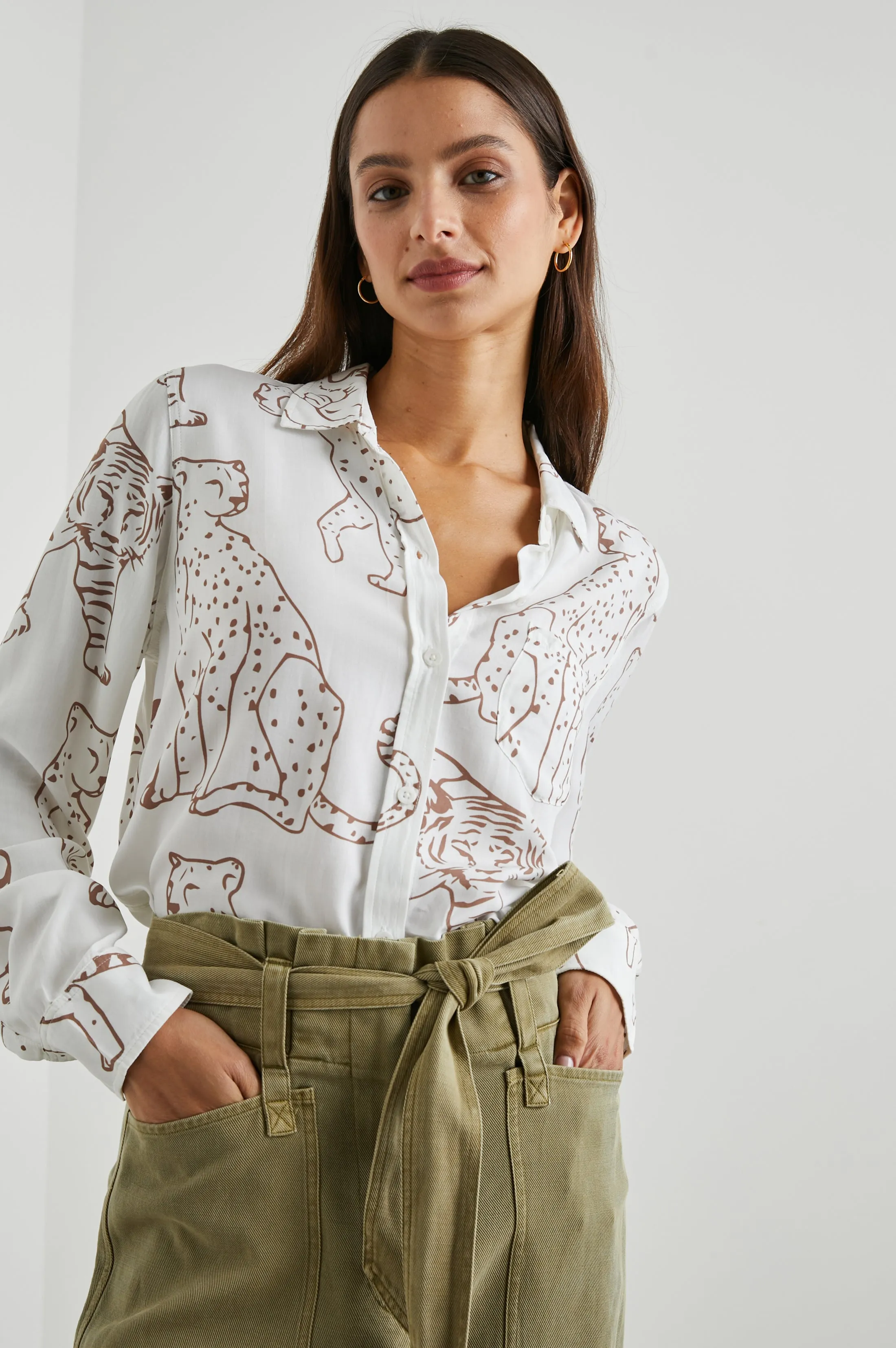 KATHRYN SHIRT - CAMEL JUNGLE CATS sold by Rails product image thumbnail 4