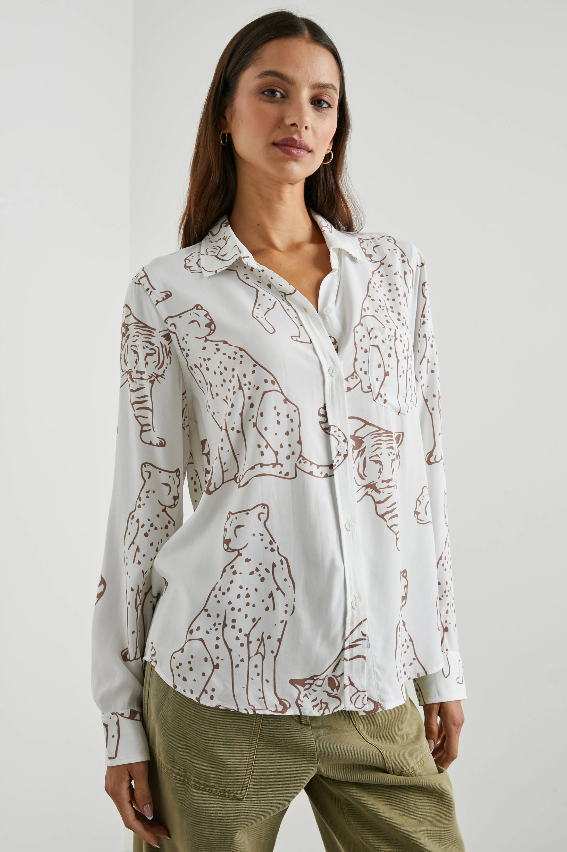KATHRYN SHIRT - CAMEL JUNGLE CATS sold by Rails