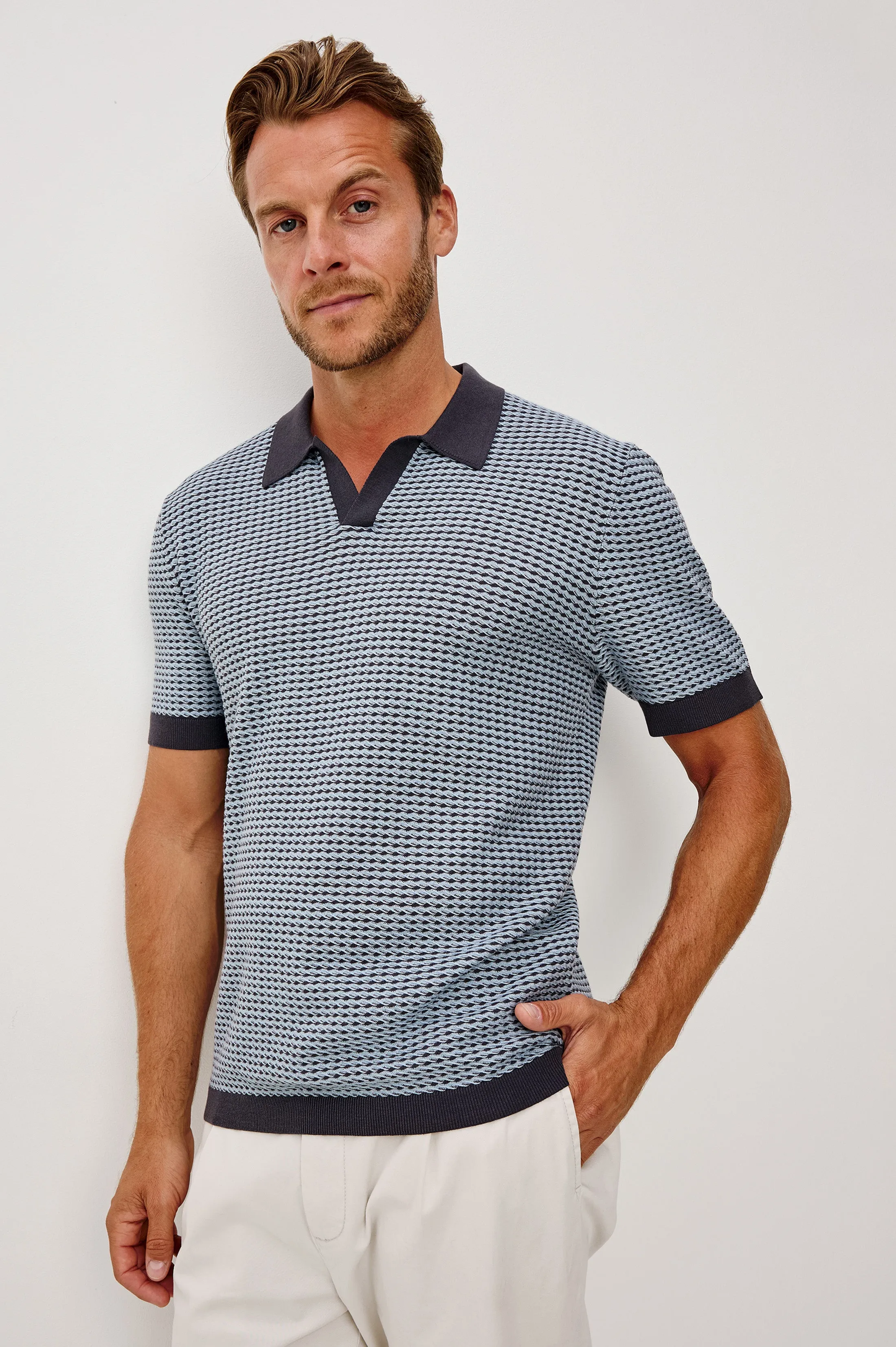 HAYDEN POLO SHIRT - BLUE LAGOON RIPPLE sold by Rails product image thumbnail 4