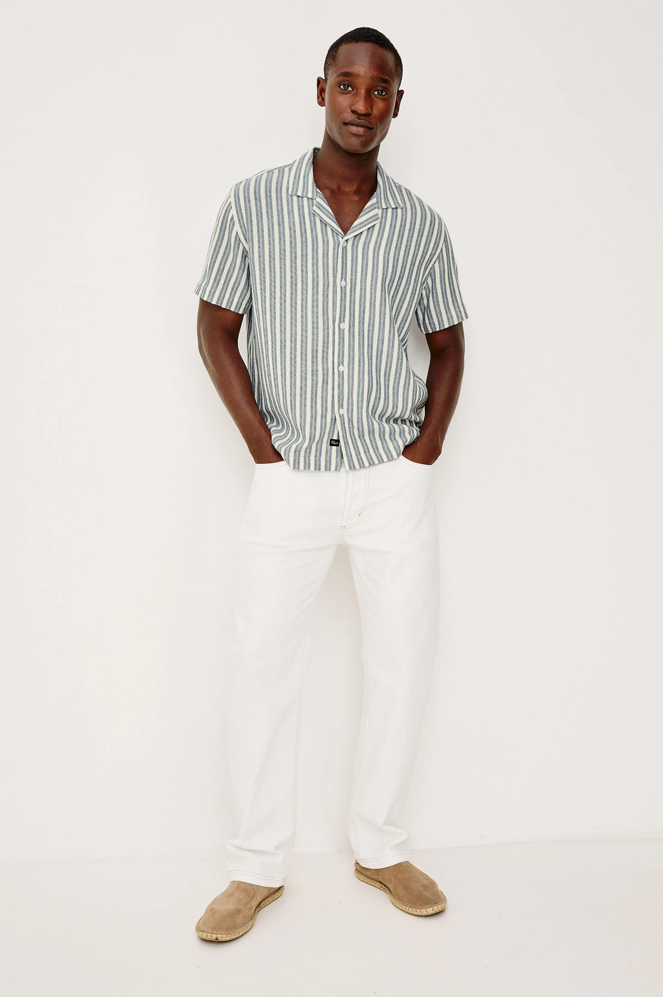 FIELDER SHIRT - MARINE WHITE STRIPE sold by Rails product image thumbnail 3