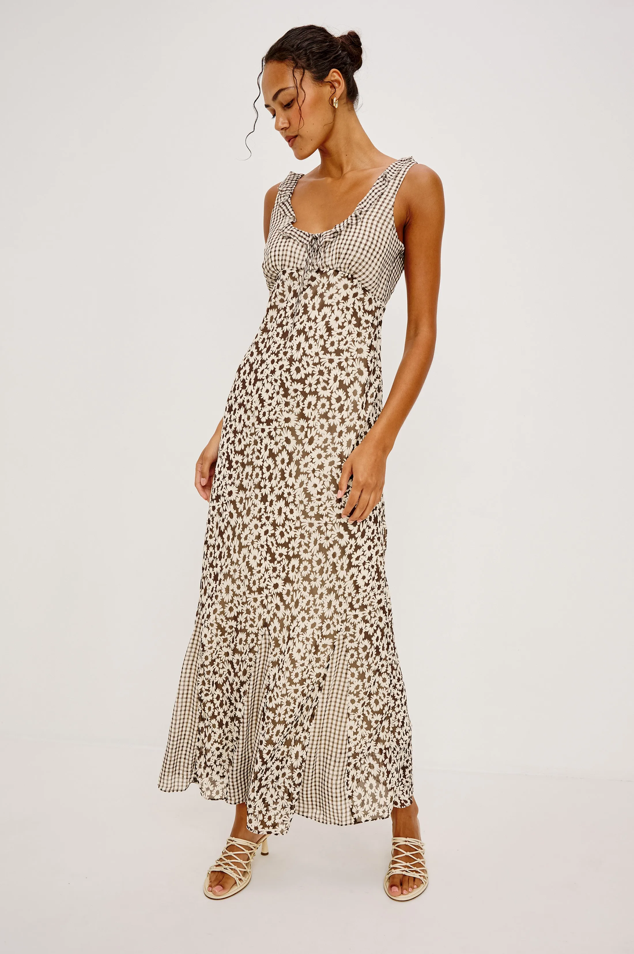 DAHLIA DRESS - ESPRESSO DAISY GINGHAM MIX sold by Rails product image thumbnail 3