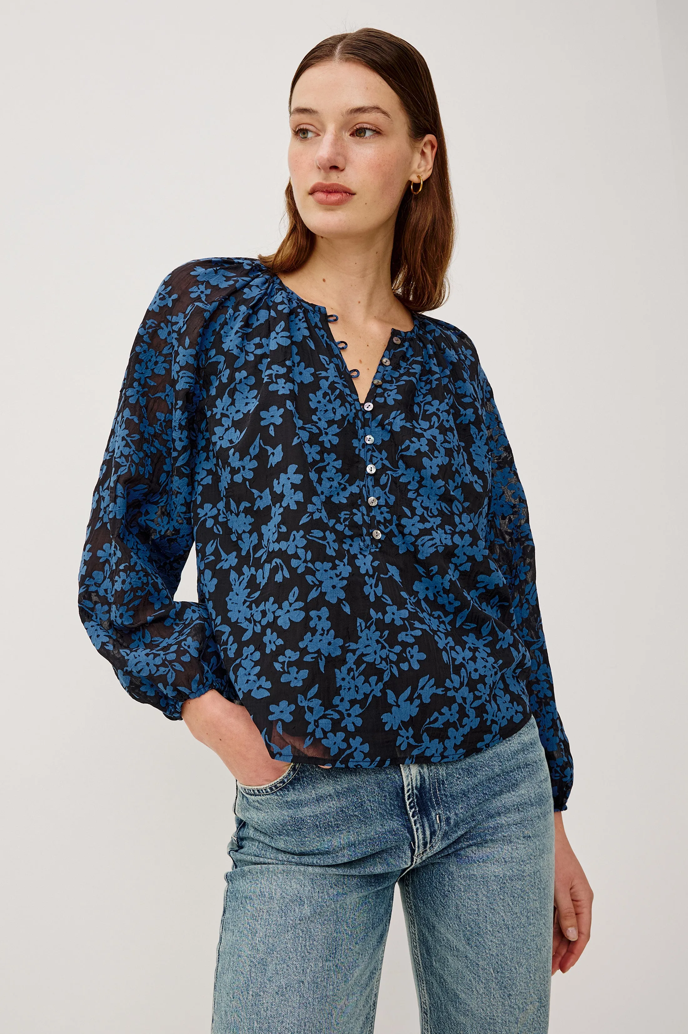 INDI TOP - MIDNIGHT SILHOUETTE FLORAL sold by Rails product image thumbnail 4
