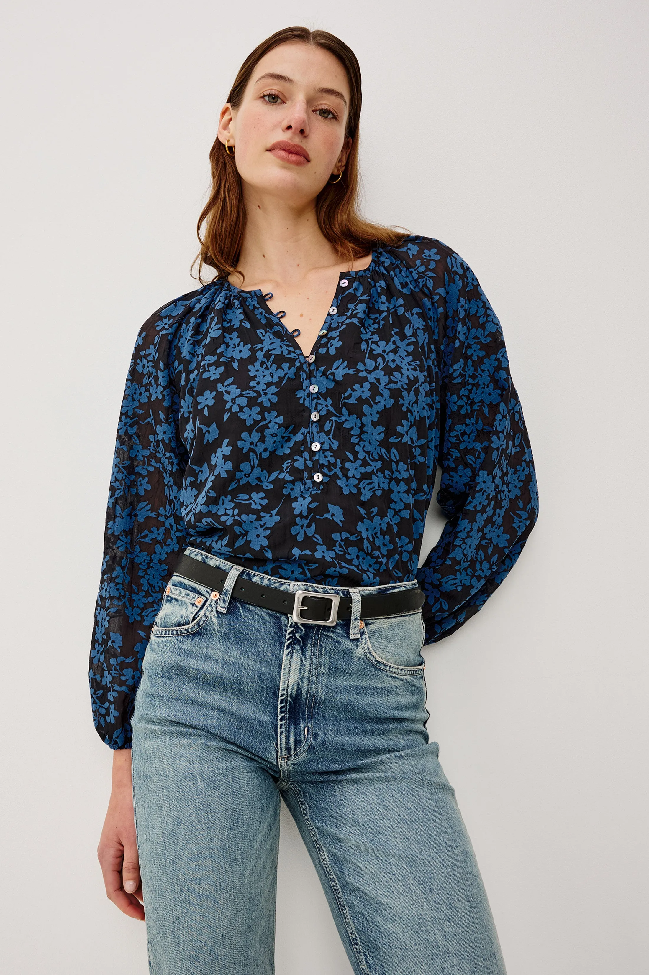 INDI TOP - MIDNIGHT SILHOUETTE FLORAL sold by Rails