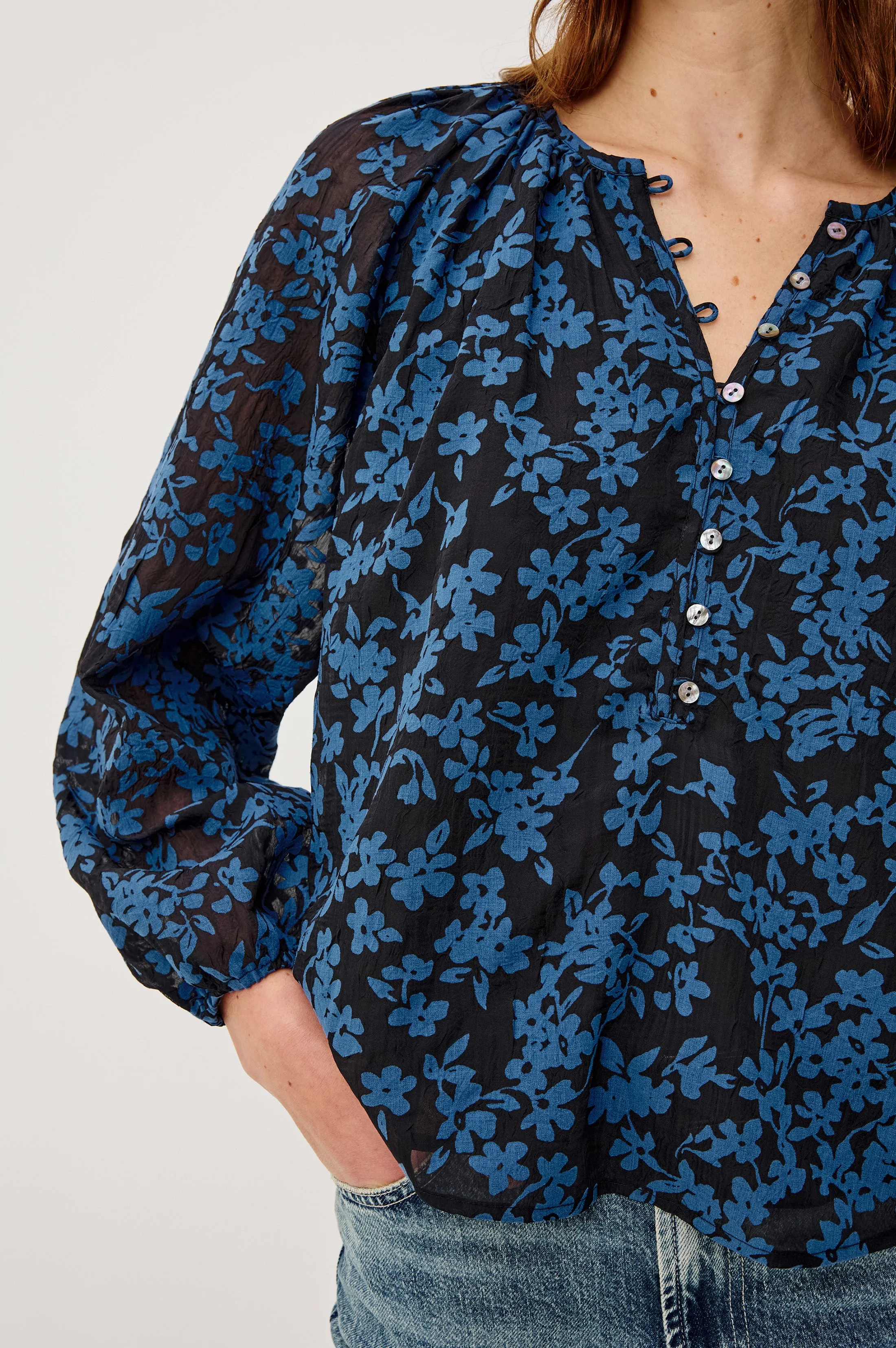 INDI TOP - MIDNIGHT SILHOUETTE FLORAL sold by Rails product image thumbnail 2