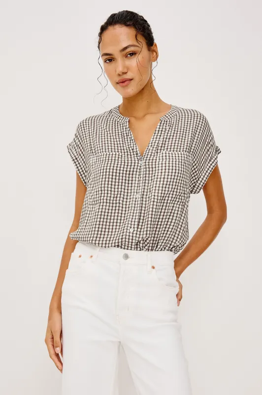 MEL SHIRT - ESPRESSO GINGHAM sold by Rails