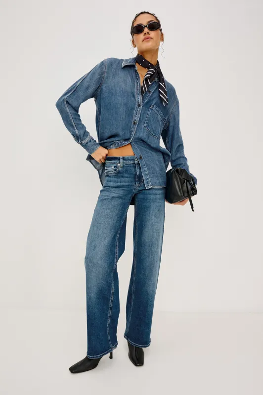 GETTY LOW RISE WIDE LEG - LAGOON sold by Rails