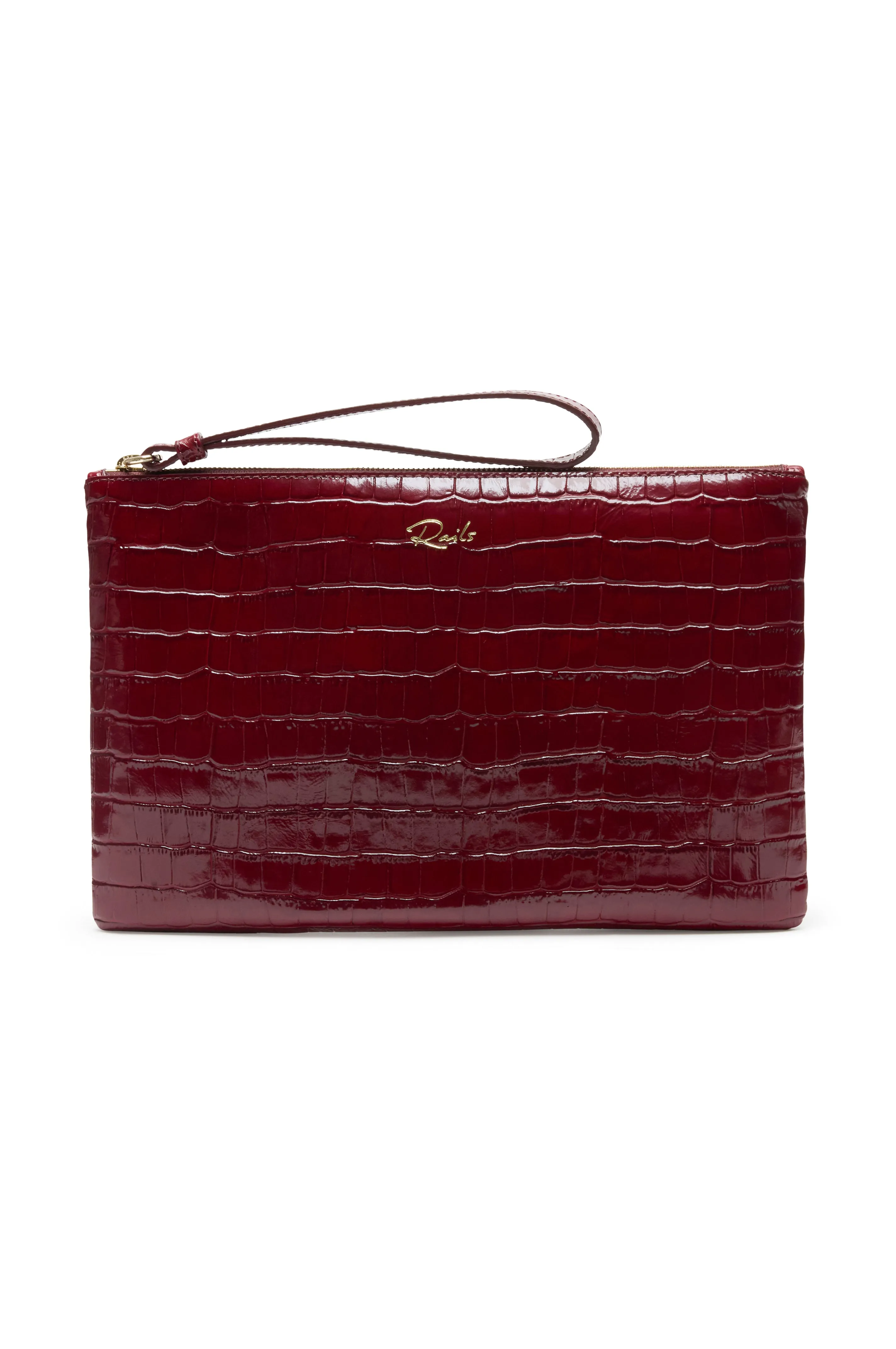 VERONA CLUTCH - BURGUNDY CROC EMBOSSED sold by Rails