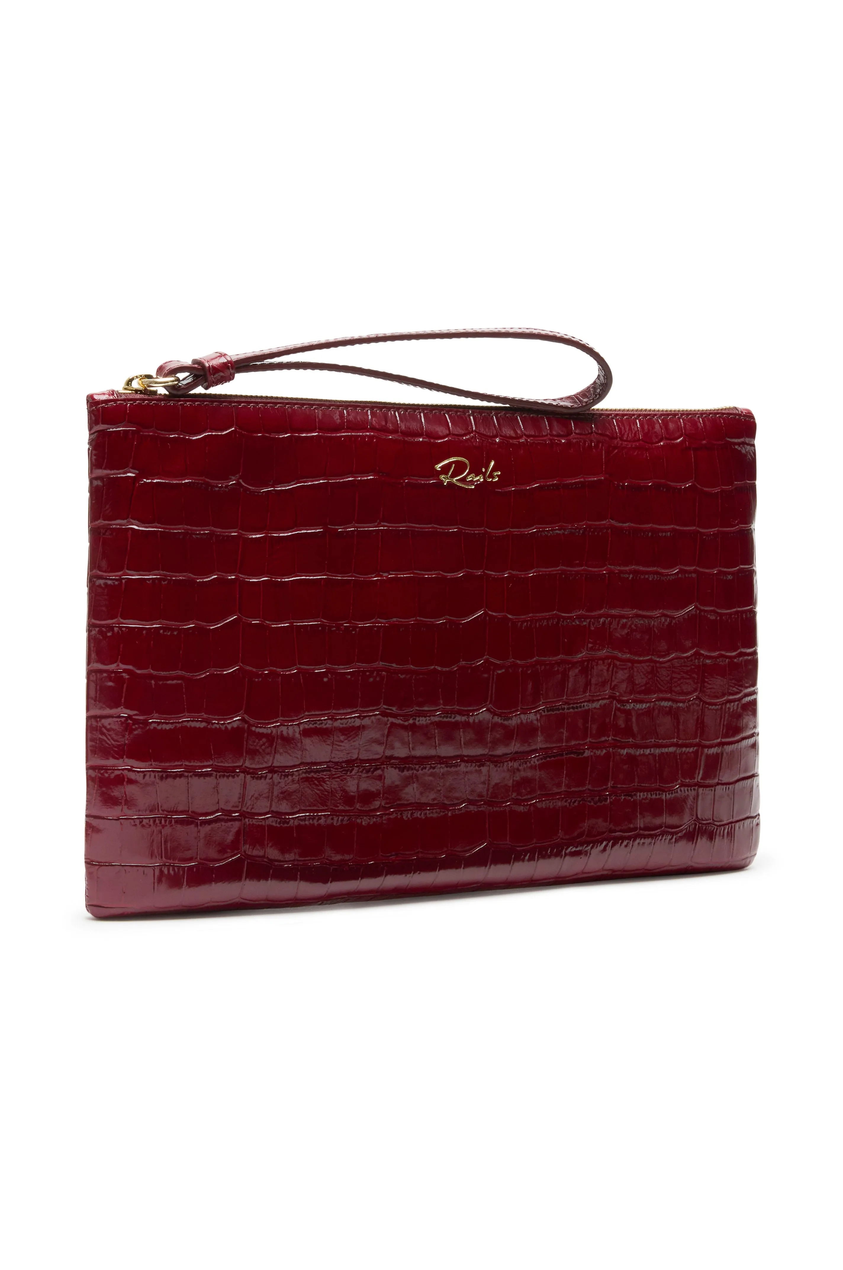 VERONA CLUTCH - BURGUNDY CROC EMBOSSED sold by Rails product image thumbnail 2
