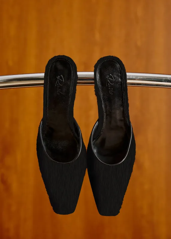 MARAIS MULE - BLACK HAIR CALF made by Rails