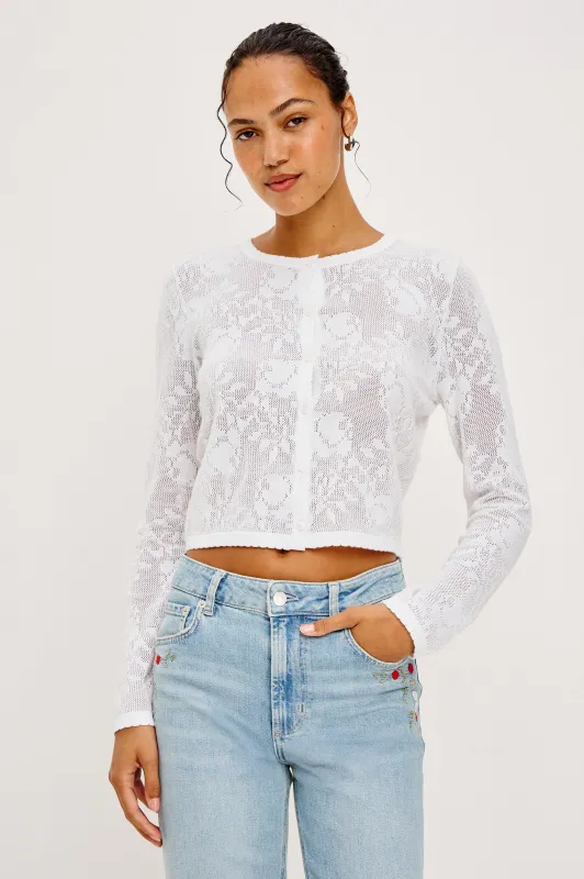 JULY CARDIGAN - WHITE sold by Rails