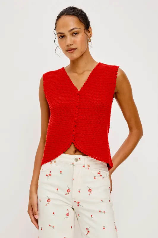 CALYPSO VEST - SCARLET made by Rails