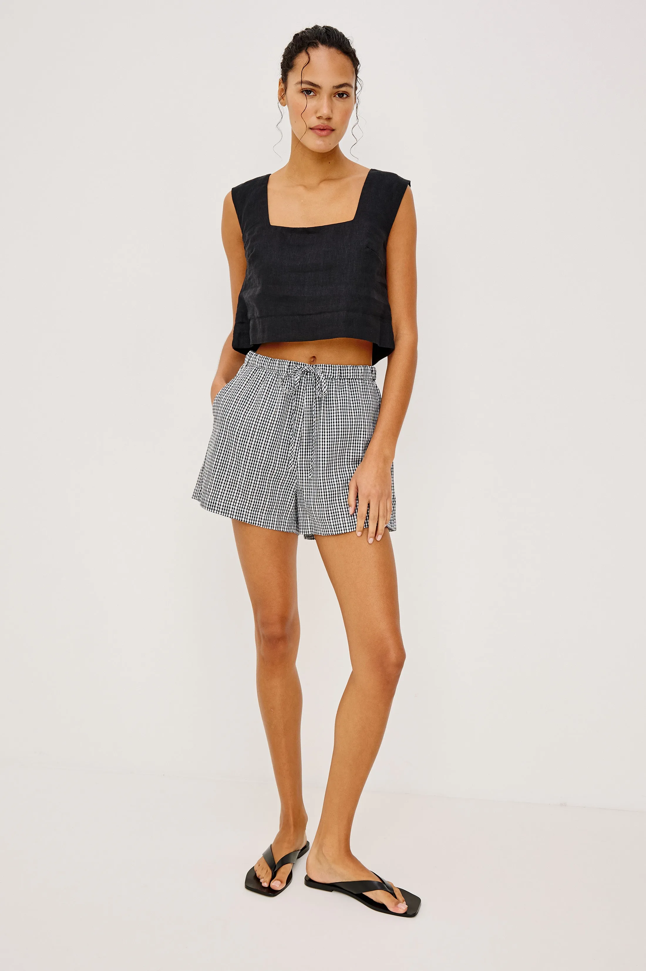 JENNER SHORT - BLACK GINGHAM sold by Rails product image thumbnail 3