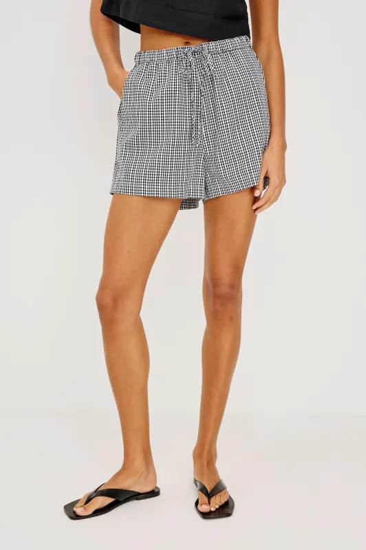 JENNER SHORT - BLACK GINGHAM made by Rails