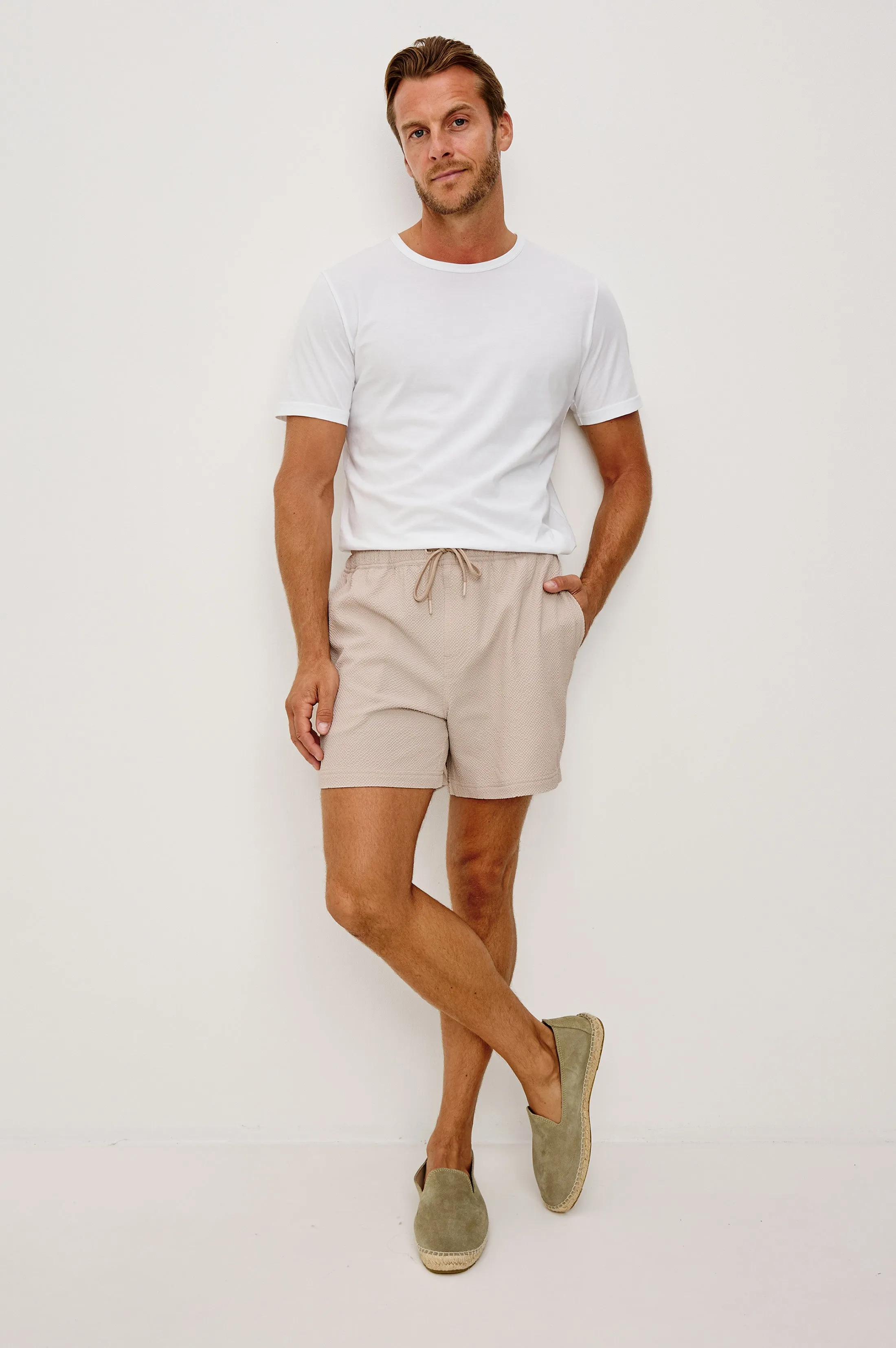 LA BREA SWIM SHORT - KHAKI CHECK SEERSUCKER sold by Rails product image thumbnail 3