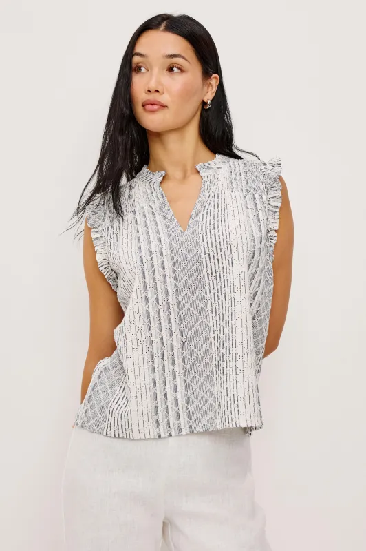 ARLENE TOP - STRIPED EYELET made by Rails