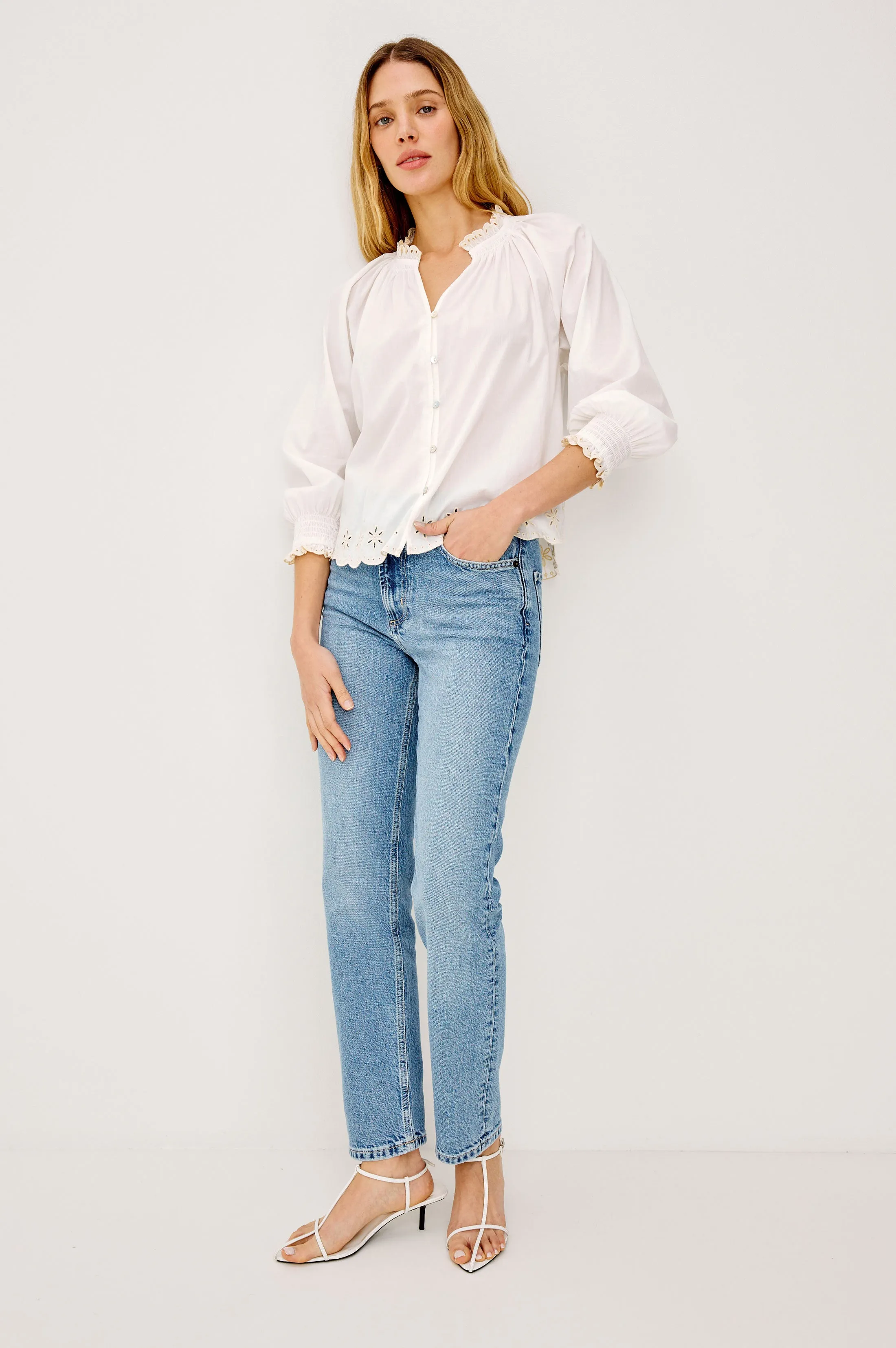 MARIAH SHIRT - OAT EMBROIDERY sold by Rails product image thumbnail 3