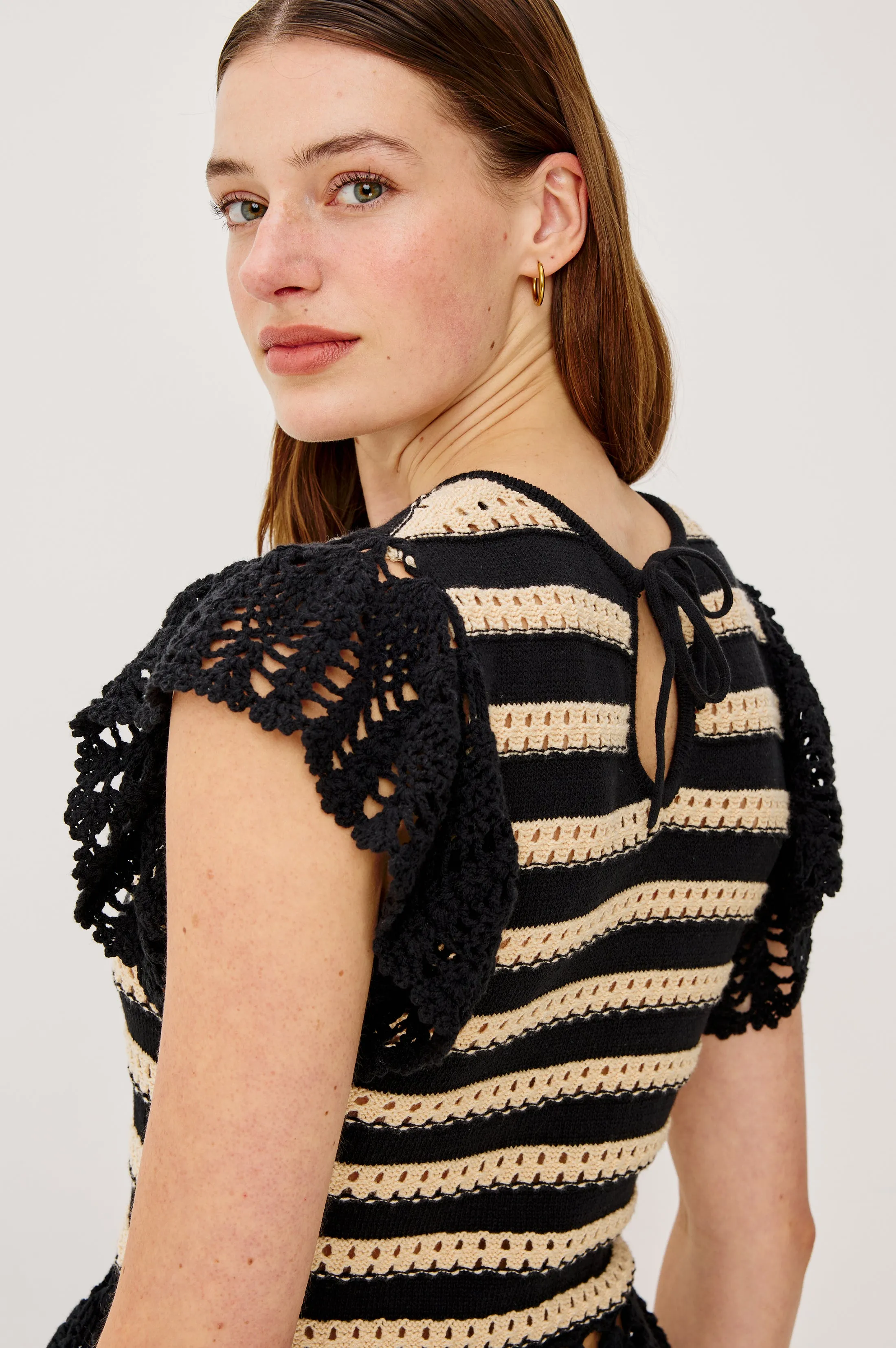 COEN TOP - BLACK OAT STRIPE sold by Rails product image thumbnail 5