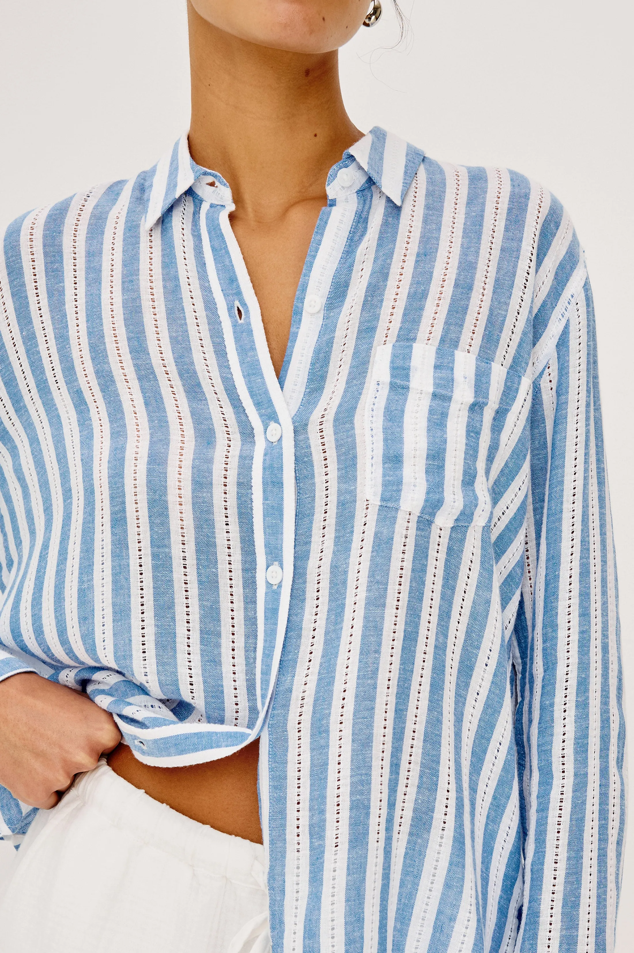 CHARLI SHIRT - ATLANTIS STRIPE sold by Rails product image thumbnail 2