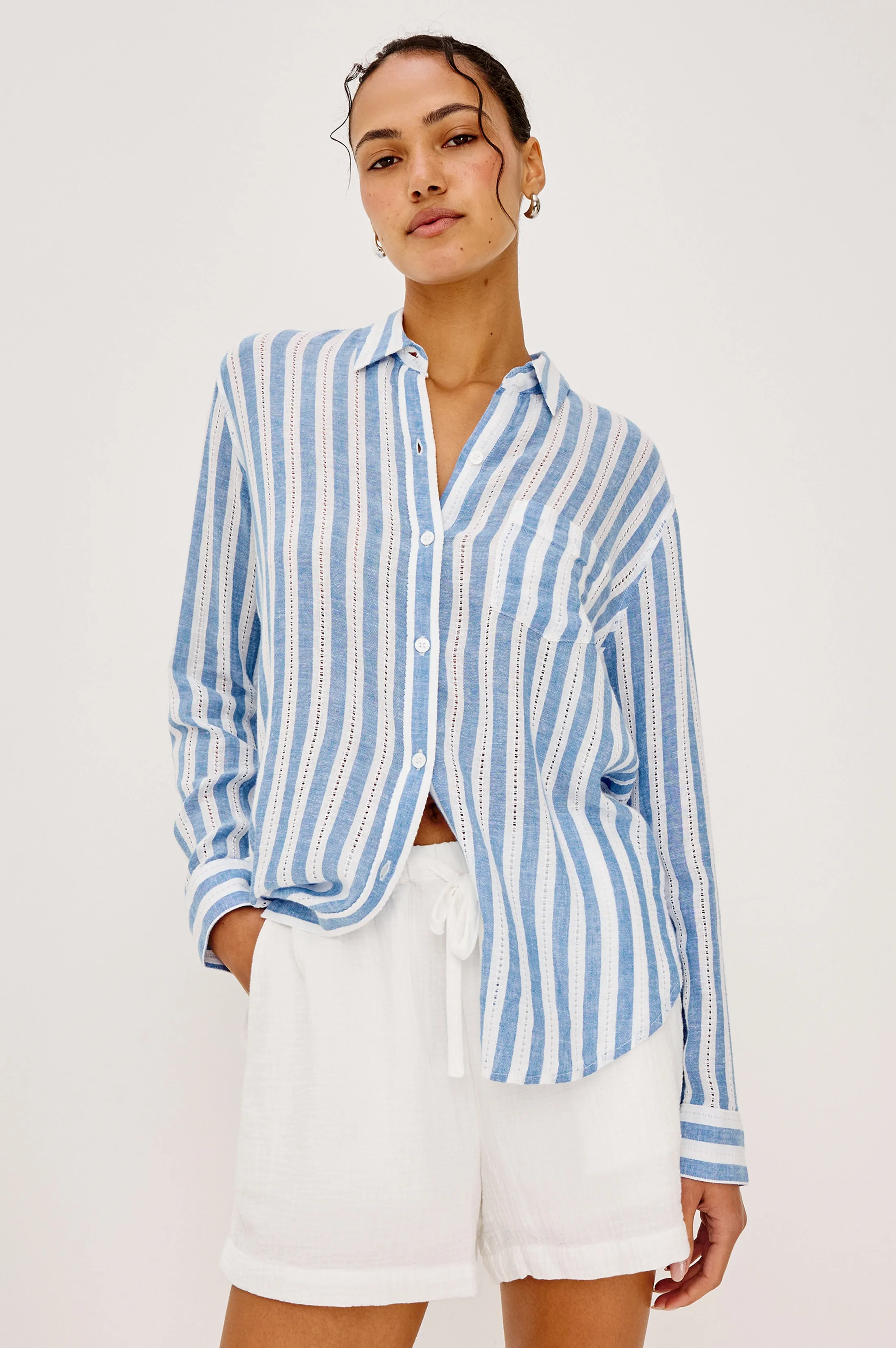 CHARLI SHIRT - ATLANTIS STRIPE sold by Rails