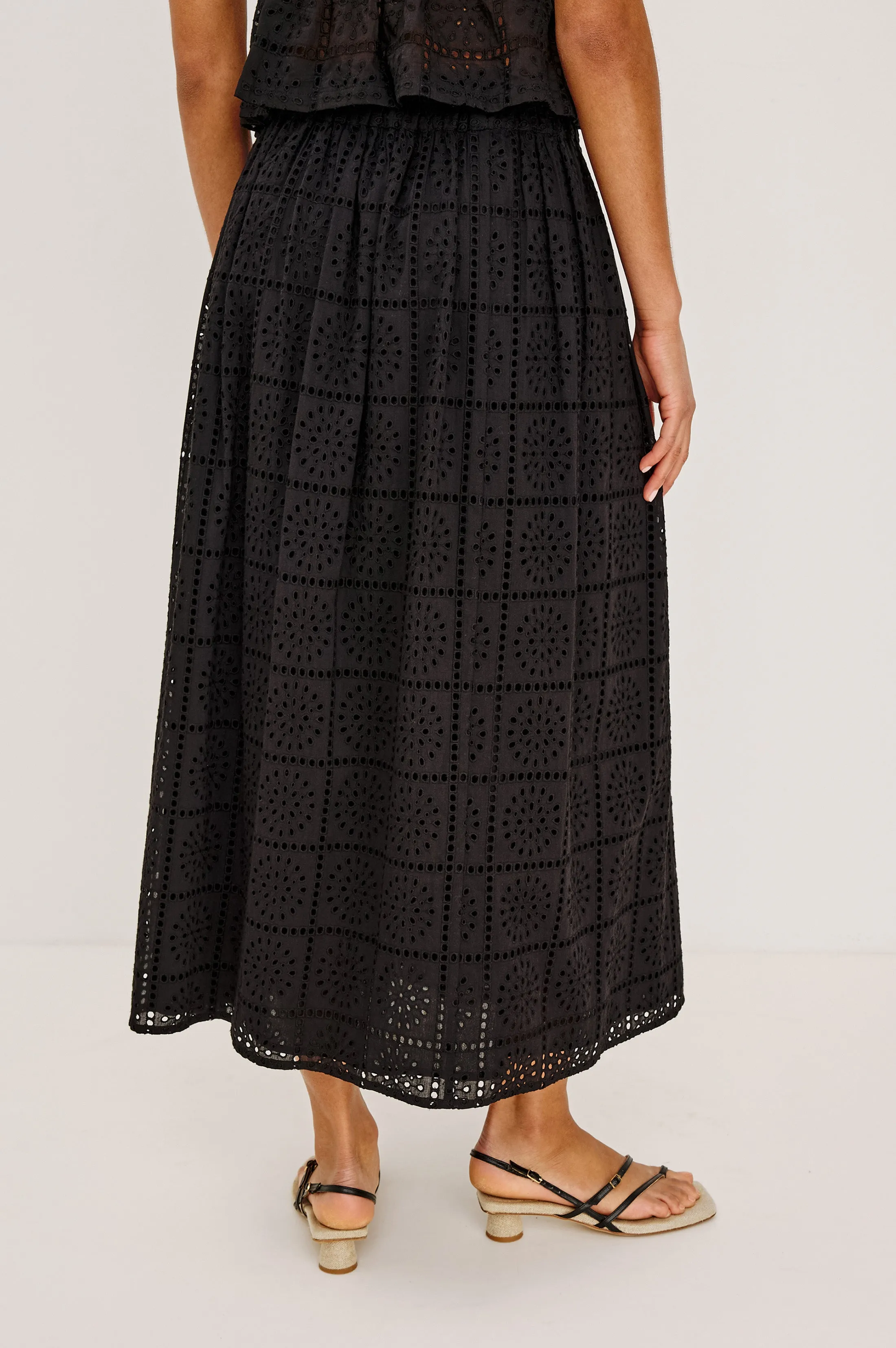 DAX SKIRT - BLACK GRID EMBROIDERY sold by Rails product image thumbnail 5