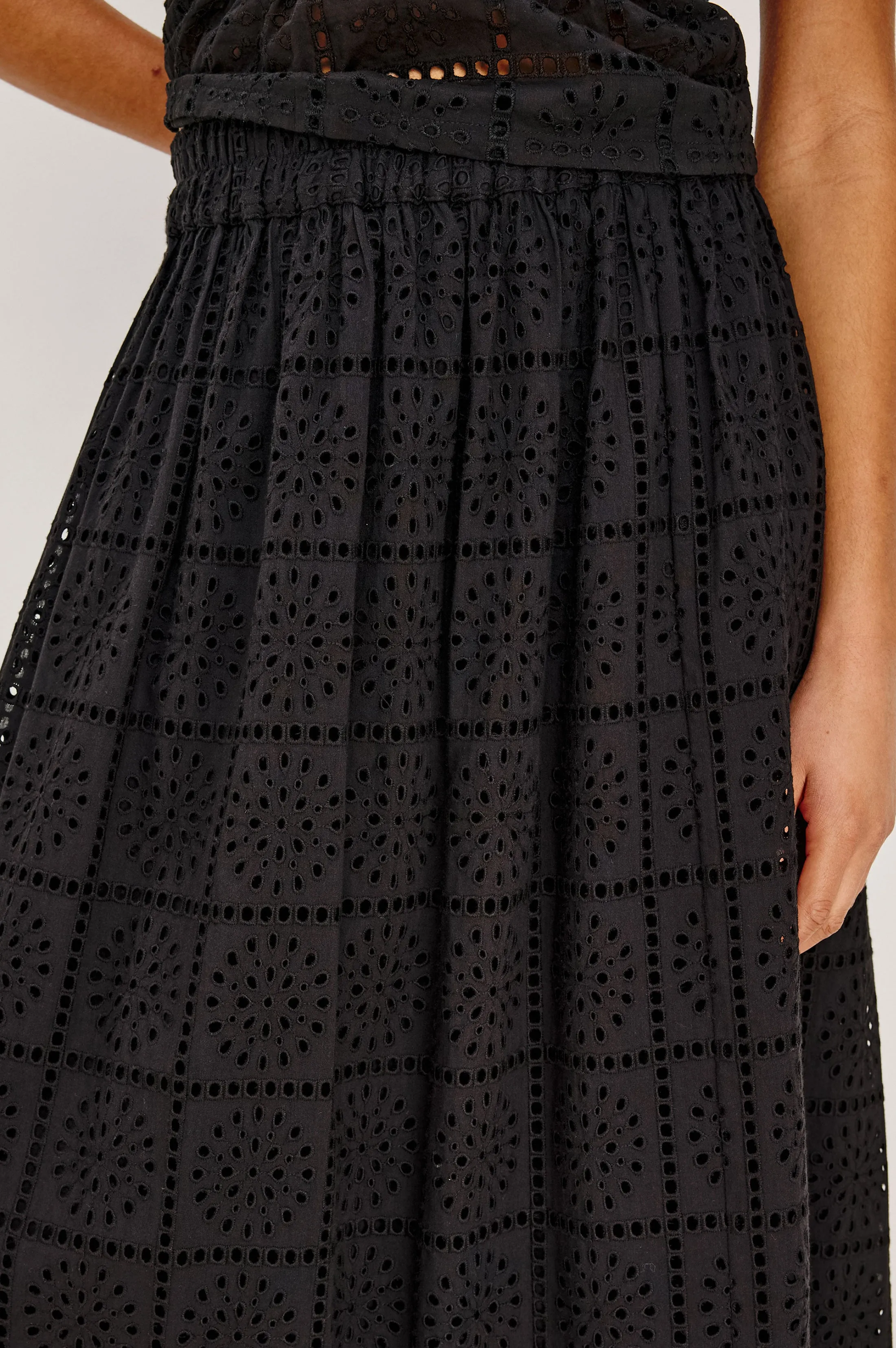 DAX SKIRT - BLACK GRID EMBROIDERY sold by Rails product image thumbnail 2