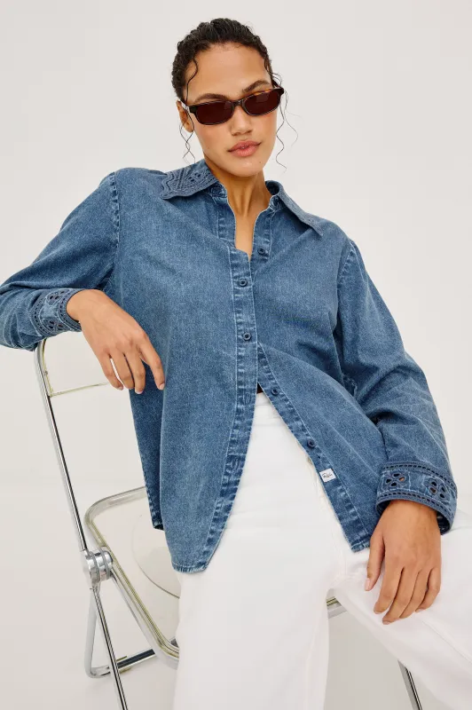 BETHANY SHIRT - ANTIQUE BLUE sold by Rails