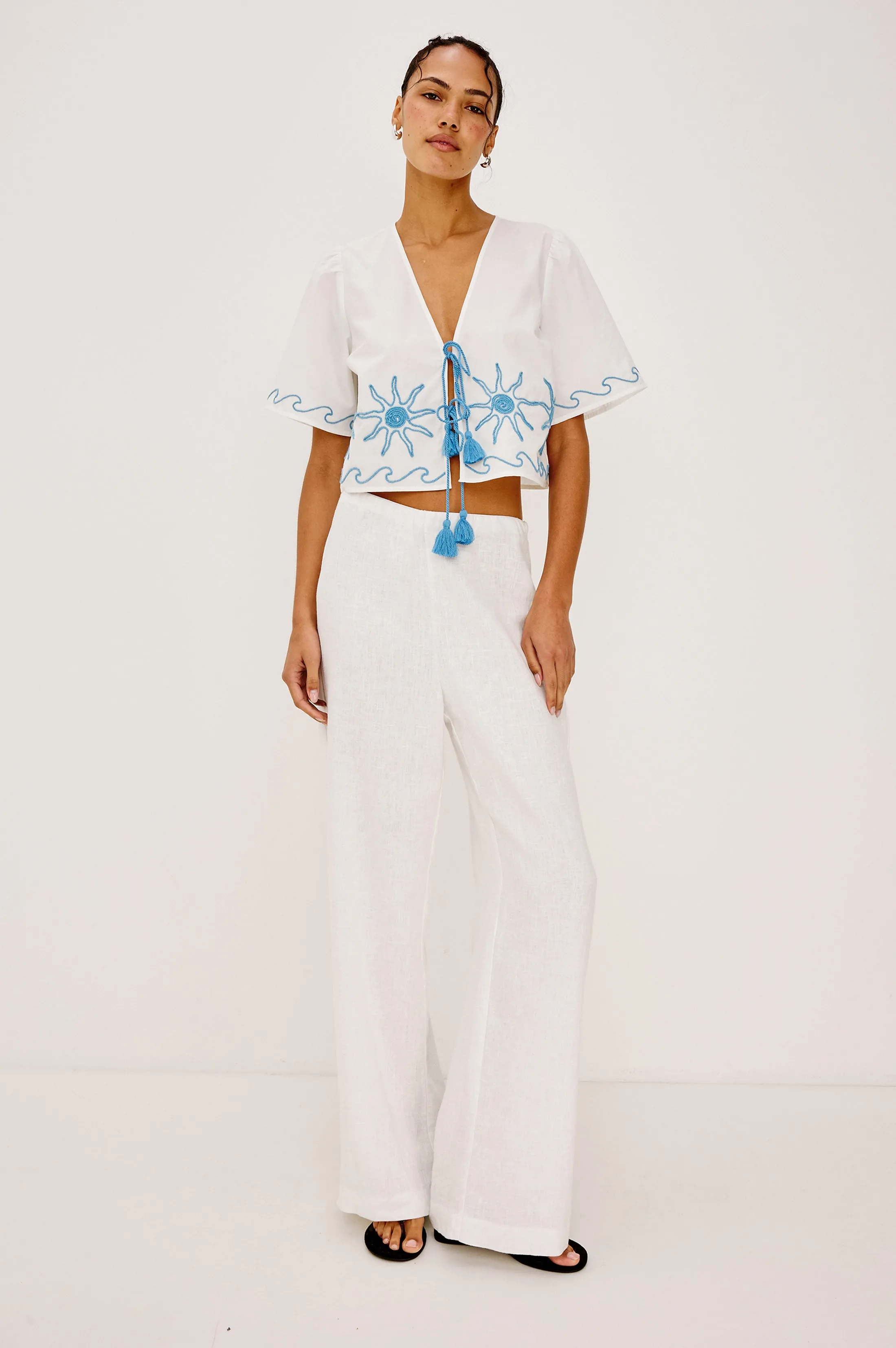 PARI TOP - BLUE SOUTACHE SUNS sold by Rails product image thumbnail 3