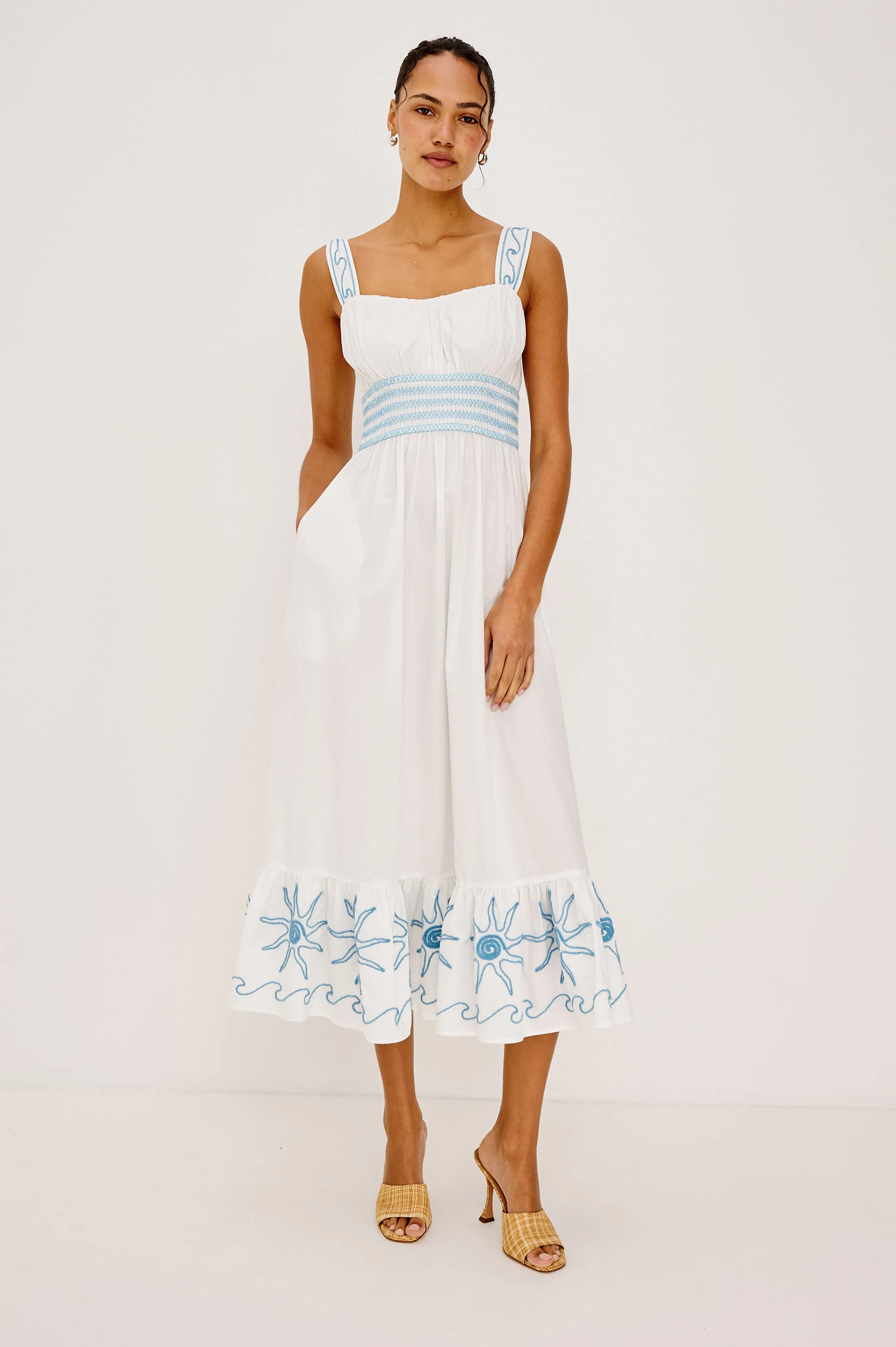 MOIRA DRESS - BLUE SOUTACHE SUNS sold by Rails product image thumbnail 3