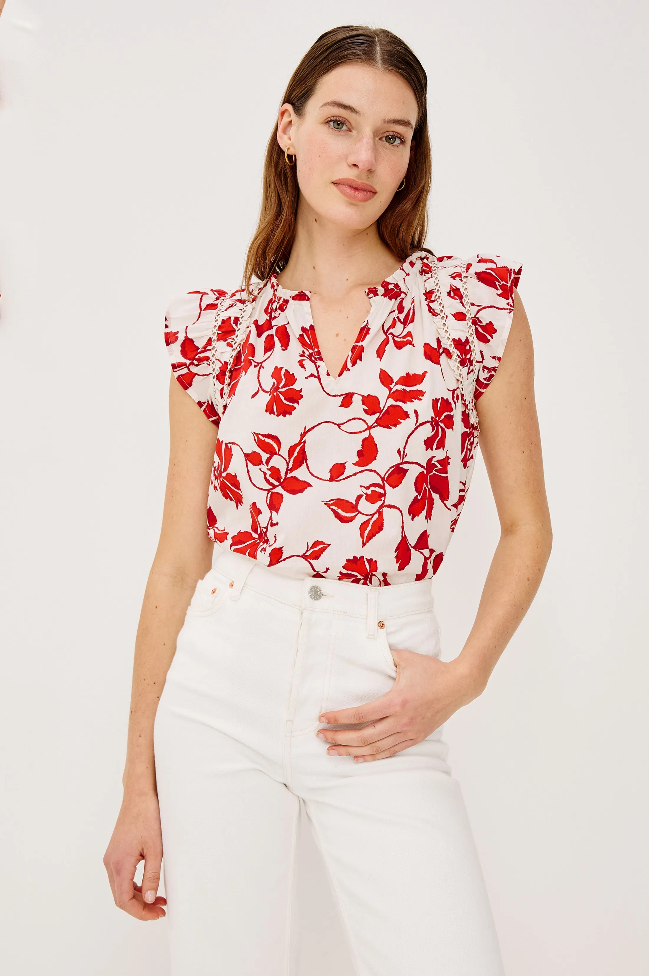 ALLEA TOP - RED JASMINE sold by Rails